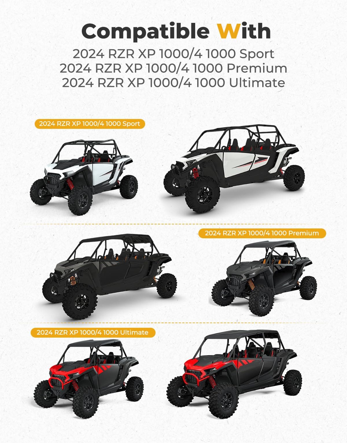 Photo of Rear Soft Windshield for Polaris RZR XP 1000 / XP 4 1000 2024-2025 by Kemimoto - Premium for UTVs / Side by Sides