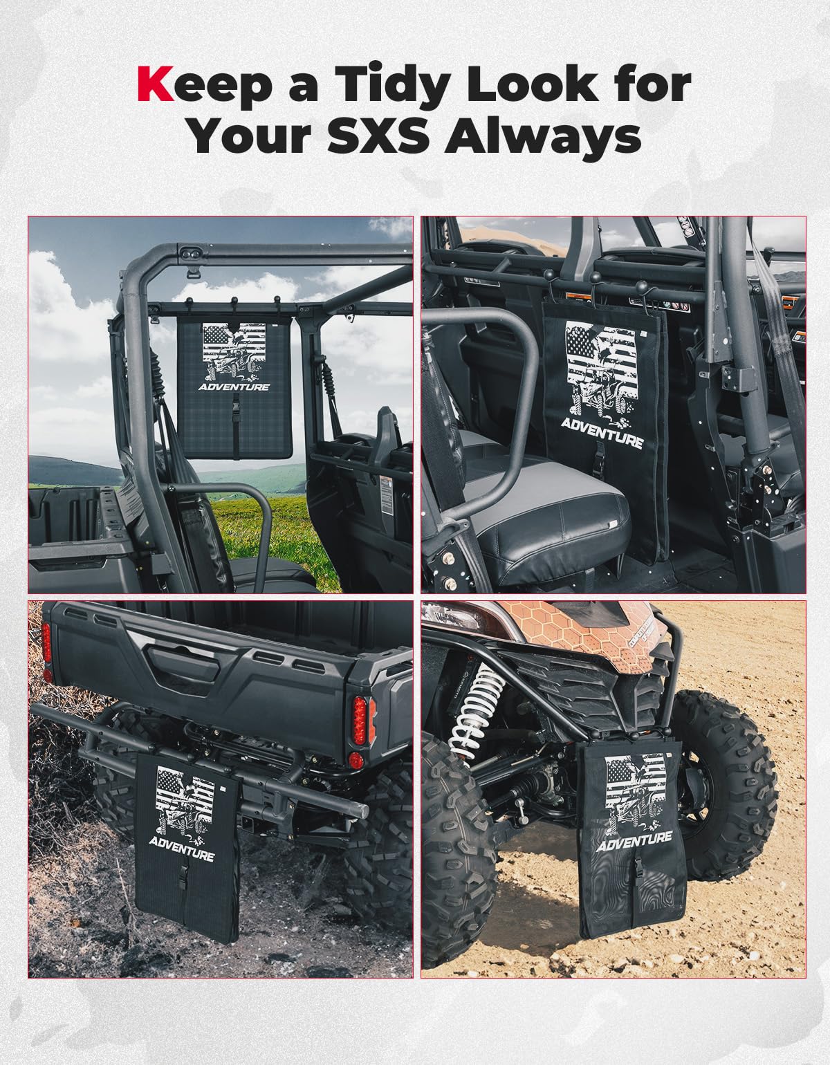 Photo of Universal Trash Sack Mesh Trash Bag for UTV Golf by Kemimoto - Premium for UTVs / Side by Sides