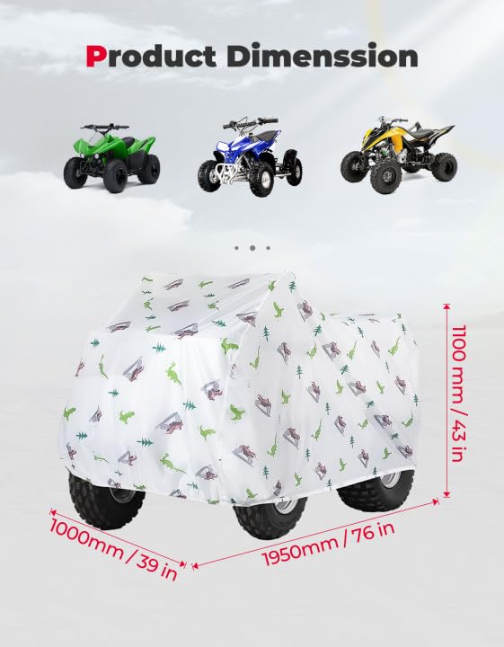 Photo of Kemimoto Four Wheeler Waterproof ATV Cover for Polaris Yamaha Grizzly Can-Am by Kemimoto - Premium for UTVs / Side by Sides