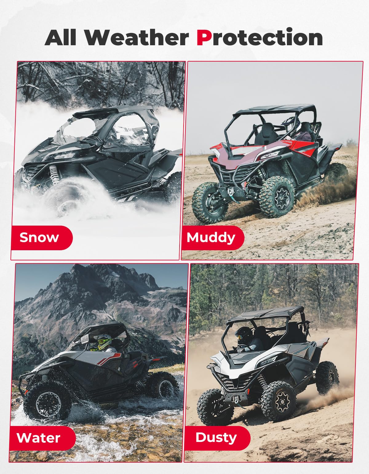Photo of Plastic Lower Doors Inserts for CFMOTO ZForce 950 by Kemimoto - Premium for UTVs / Side by Sides