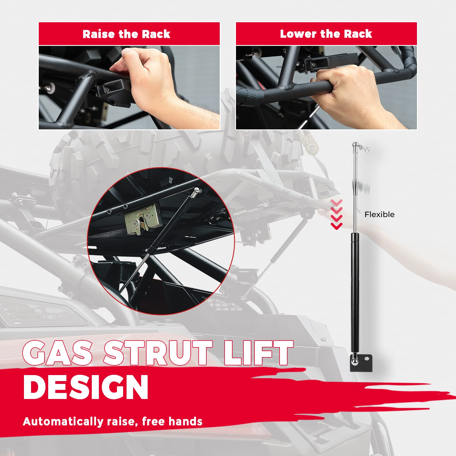 Photo of Storage Cargo Tire Rack for Polaris RZR PRO XP (2020-2024) by Kemimoto - Premium for UTVs / Side by Sides