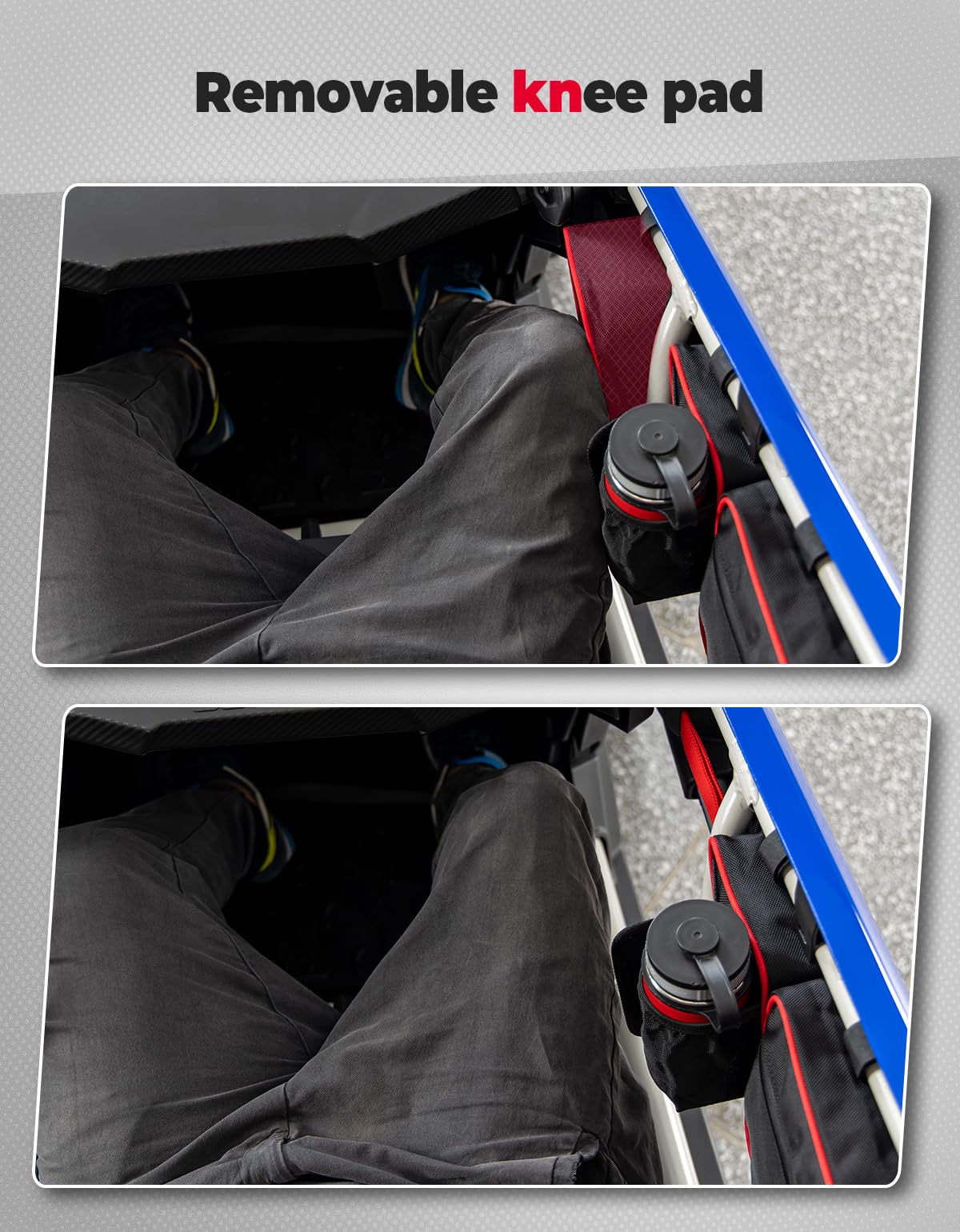 Photo of Kemimoto Door Bags with Removable Knee Pads for Can-Am Maverick X3 - Red by Kemimoto - Premium for UTVs / Side by Sides