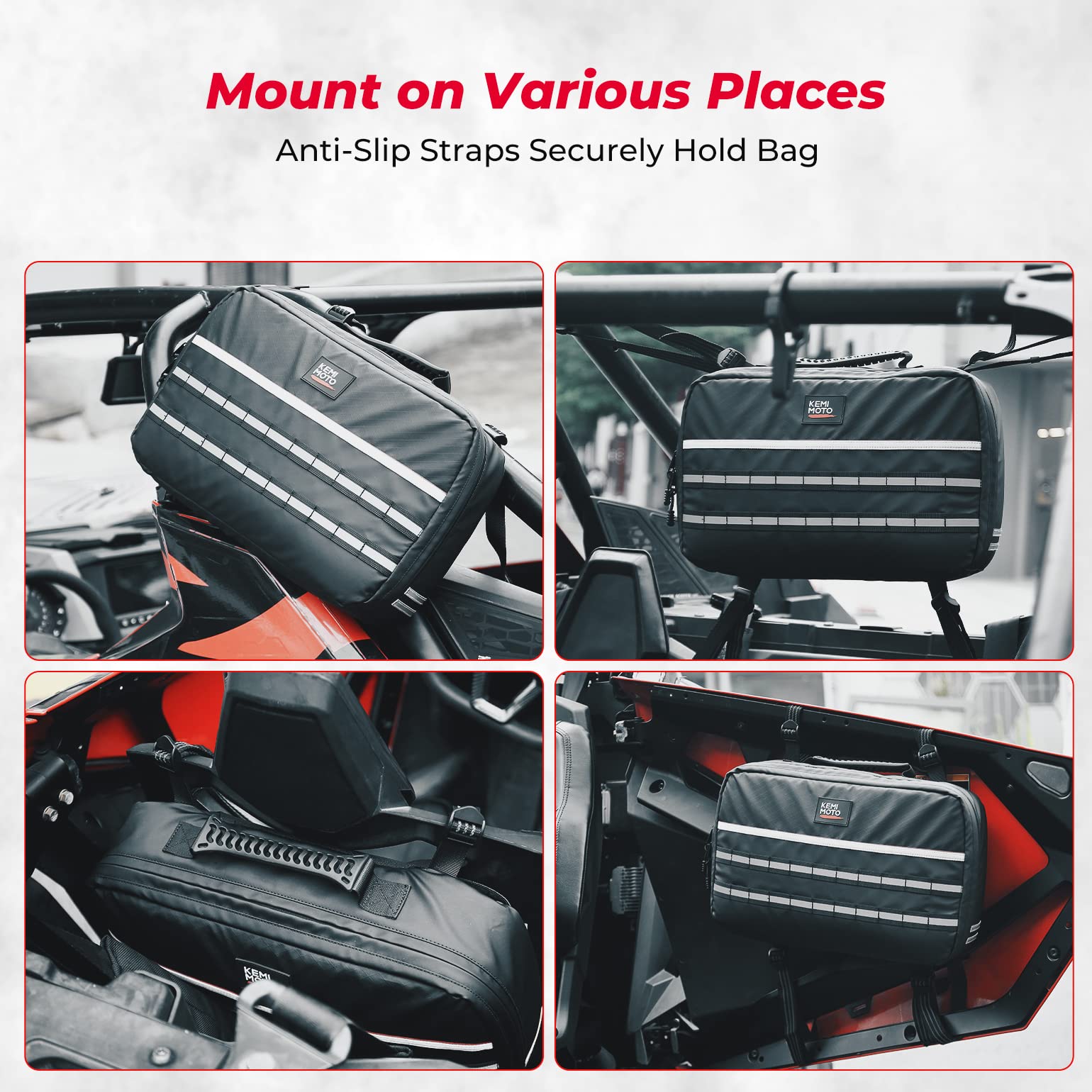 Photo of UTV ATV Drive Belt Storage Bag with Tool Roll for Can-Am, Polaris by Kemimoto - Premium for UTVs / Side by Sides