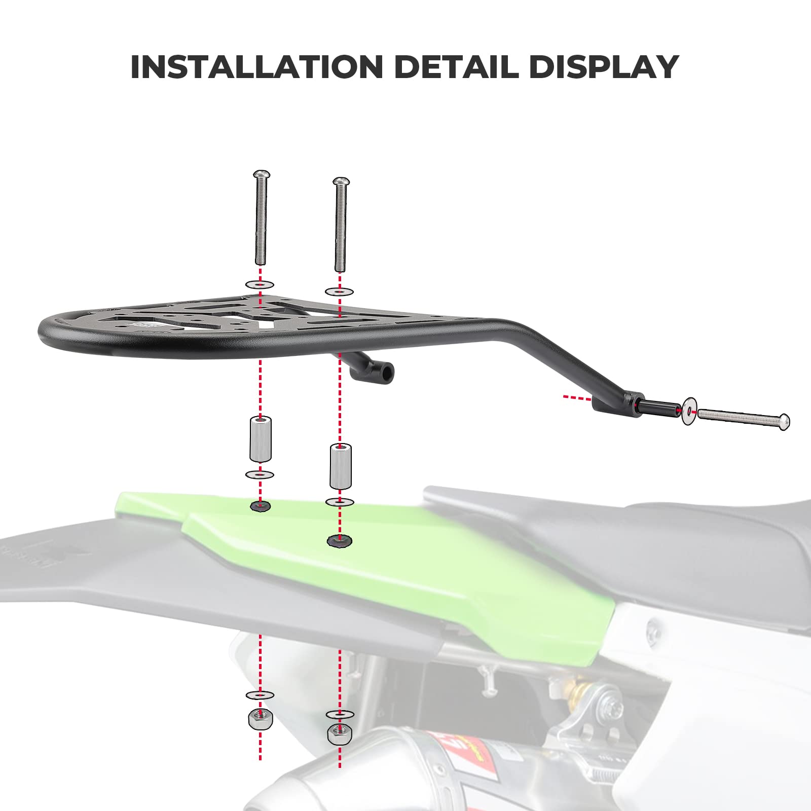Photo of Rear Rack for KLX250S KLX300 by Kemimoto - Premium for UTVs / Side by Sides