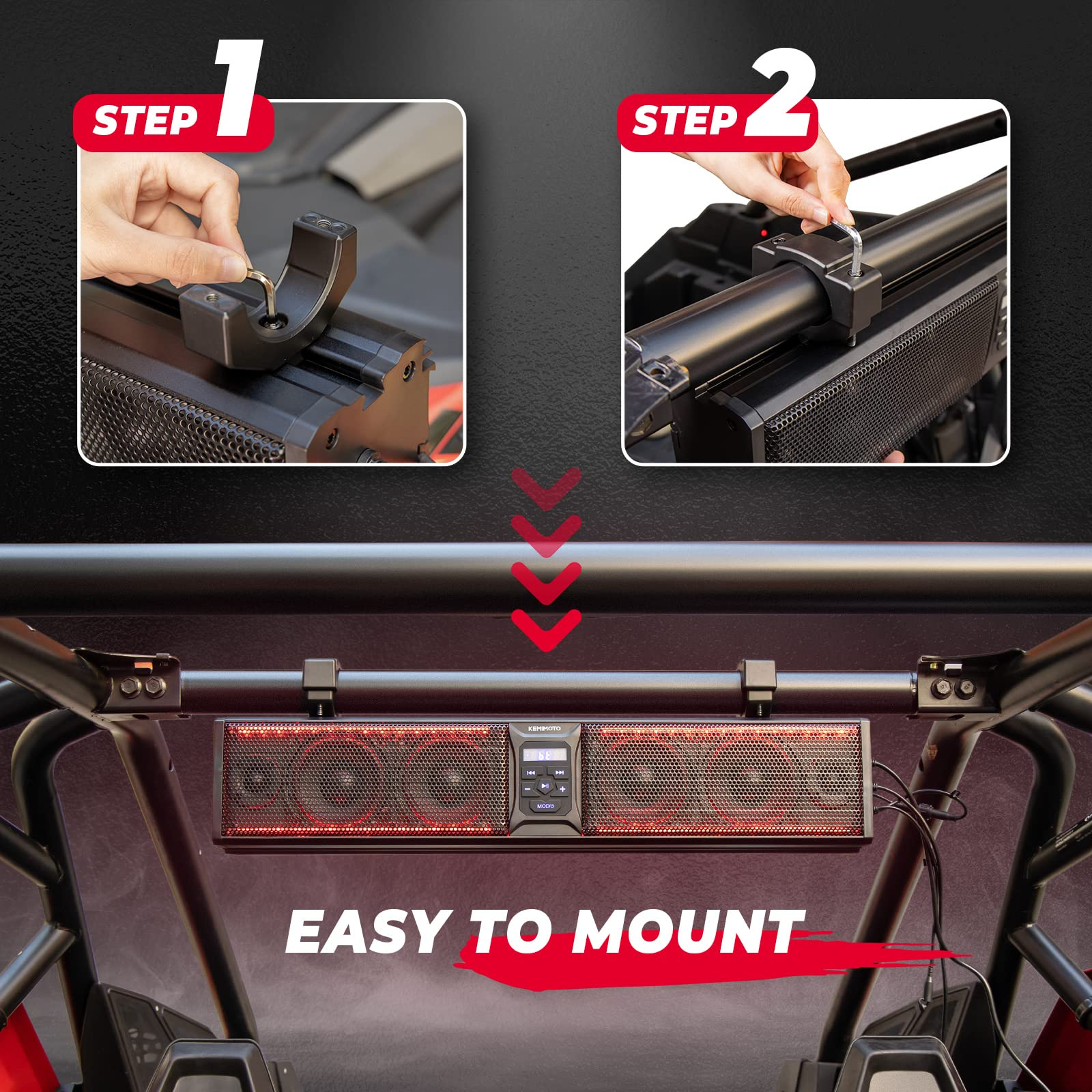 Photo of Kemimoto 6 Speaker 26 Inch RGB Bluetooth Sound Bar for Golf Carts by Kemimoto - Premium for UTVs / Side by Sides