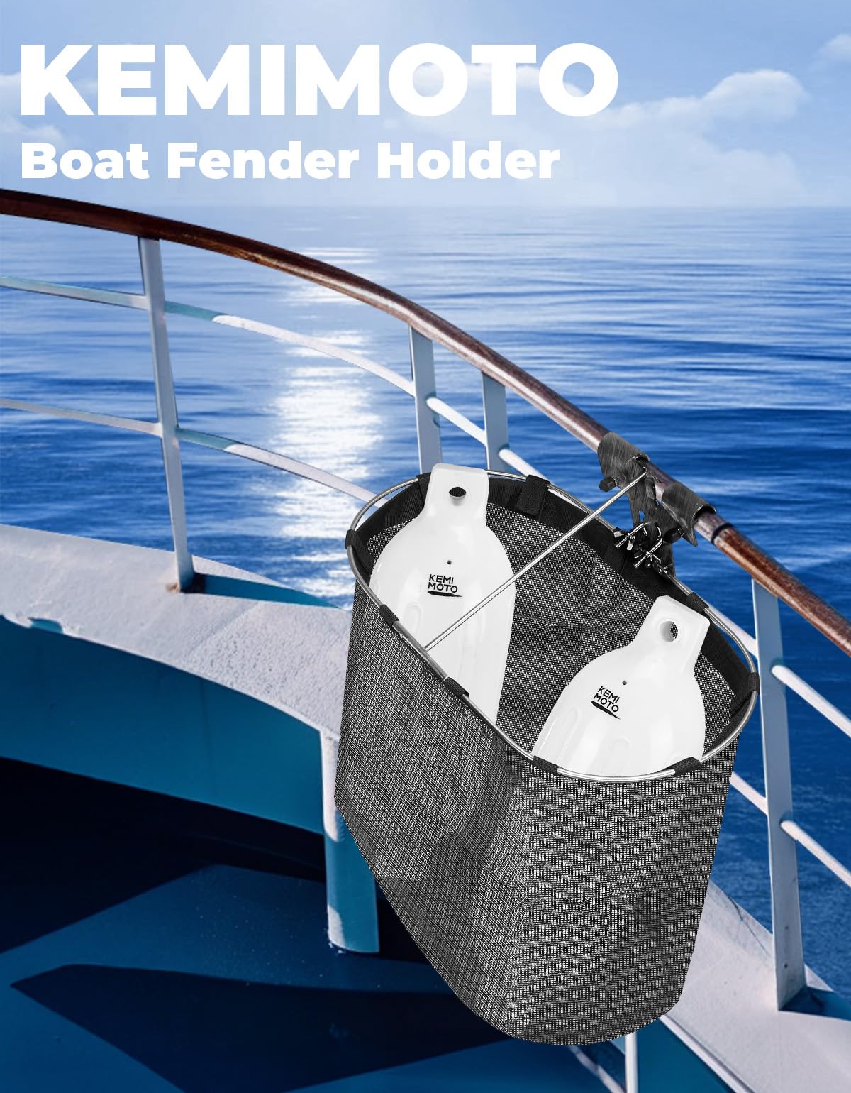 Photo of Durable Boat Fender Holders for Boat Bumper Below 10 Inches by Kemimoto - Premium for UTVs / Side by Sides