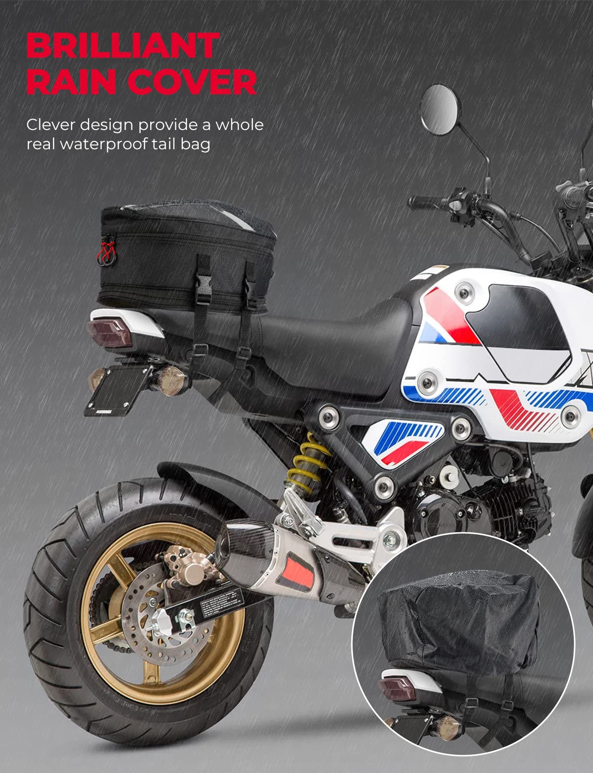 Photo of Tail Bags 18 Liters Expandable for Grom 2022-2024 by Kemimoto - Premium for UTVs / Side by Sides