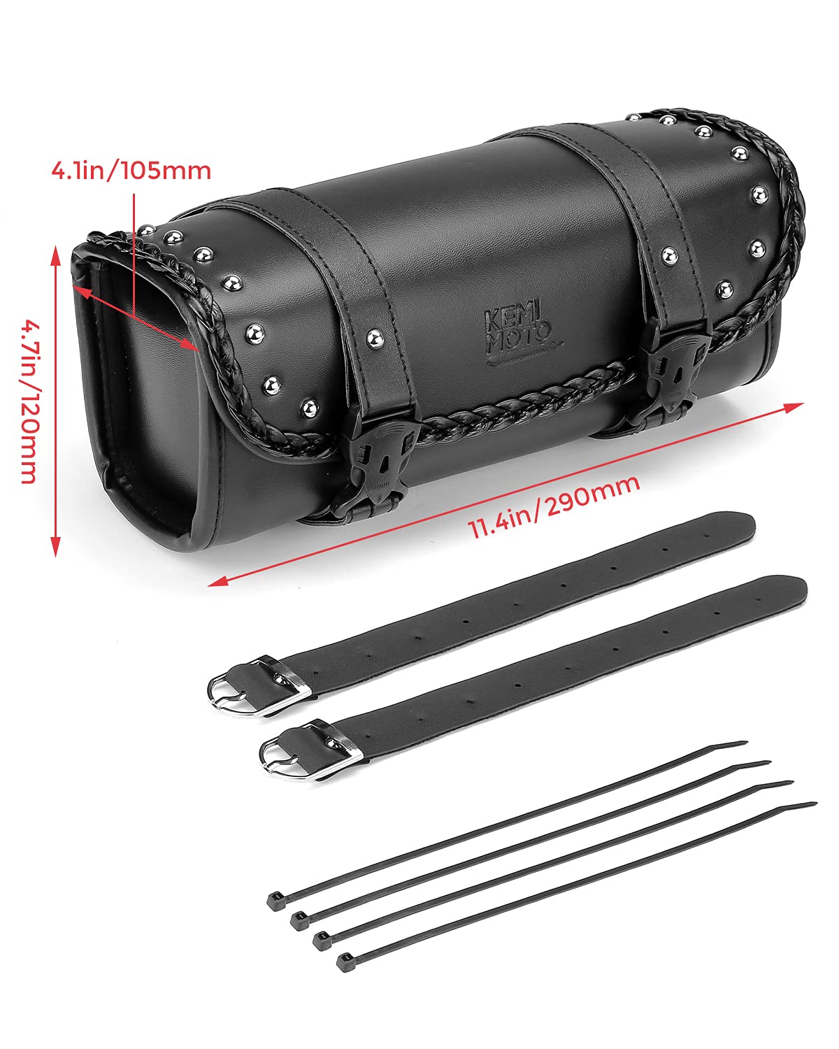 Photo of Motorcycle PU Leather Tool Bag Fork Bag by Kemimoto - Premium for UTVs / Side by Sides