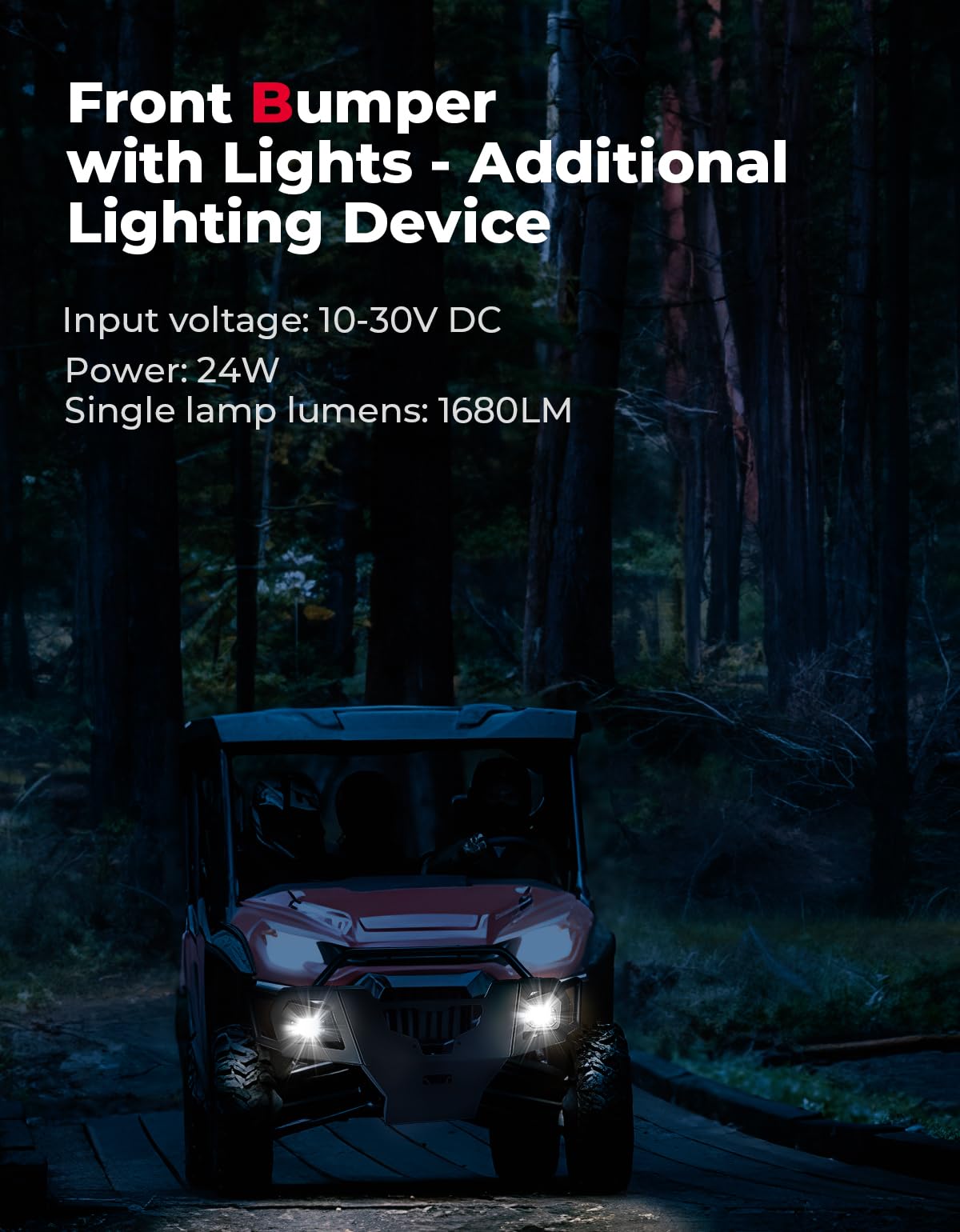 Photo of UTV Front Bumper with Lights for Pioneer 1000-6 2023-2024 by Kemimoto - Premium for UTVs / Side by Sides
