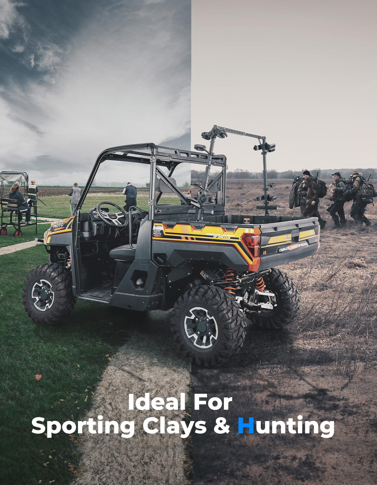 Photo of UTV Double Crossbow Rack for Polaris Ranger General Pioneer by Kemimoto - Premium for UTVs / Side by Sides