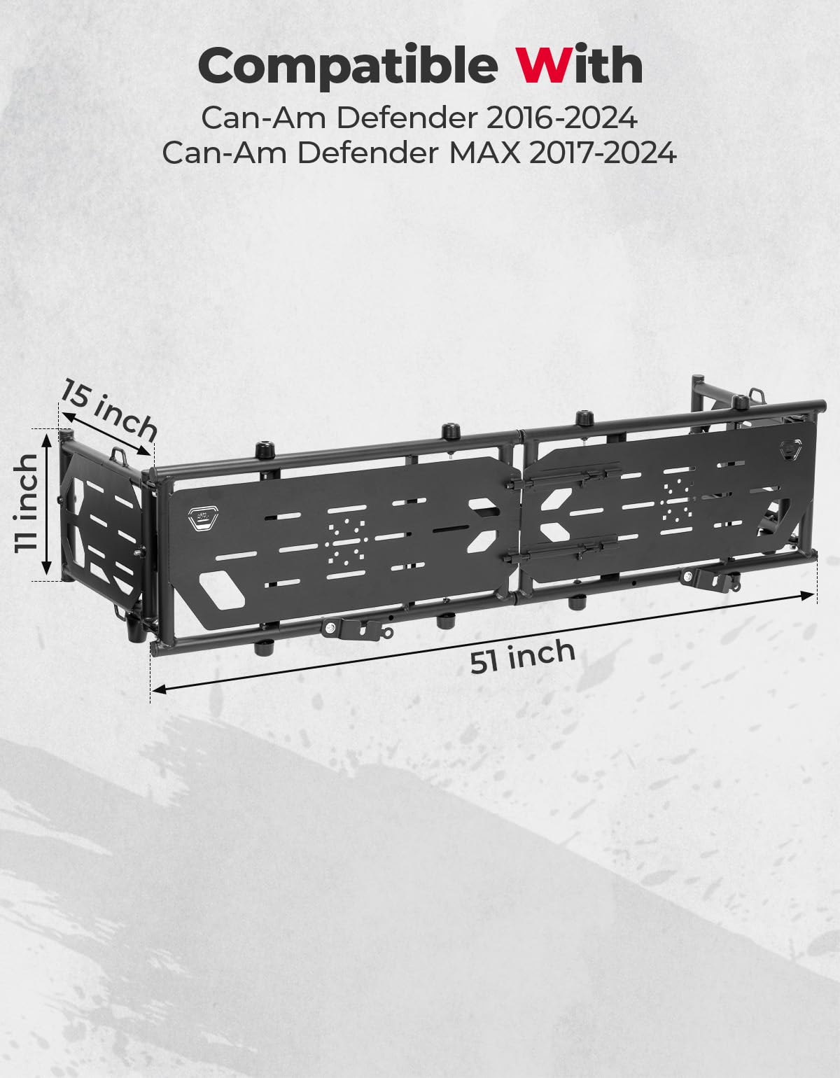 Photo of Heavy-Duty Bed Extender for Can-Am Defender HD10|9|8|7|5 by Kemimoto - Premium for UTVs / Side by Sides