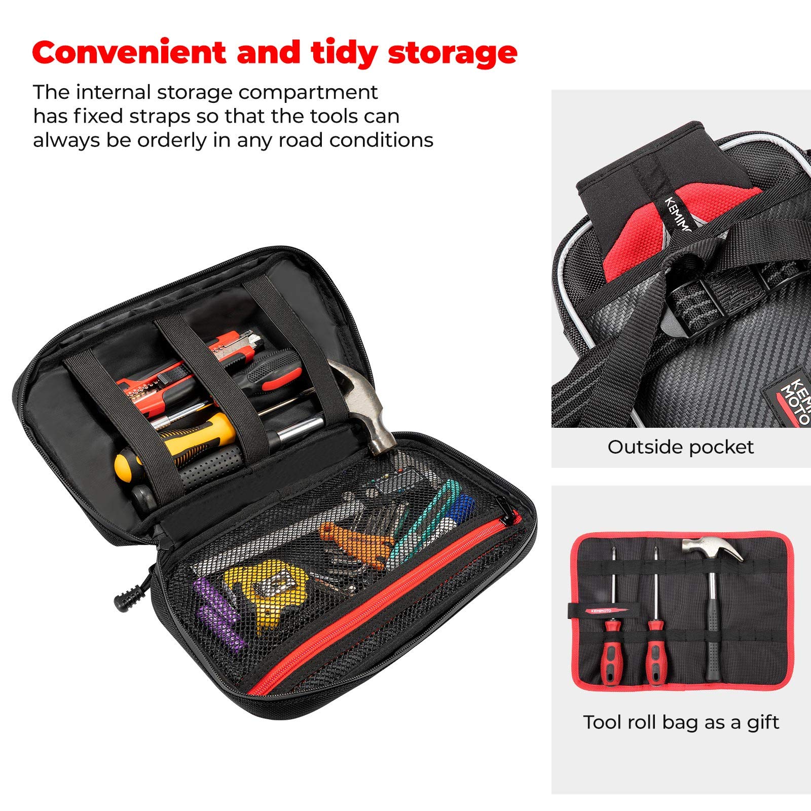 Photo of Front Fender Bag Dirt Bike Fender Bag Comes with Tool Roll Bag by Kemimoto - Premium for UTVs / Side by Sides