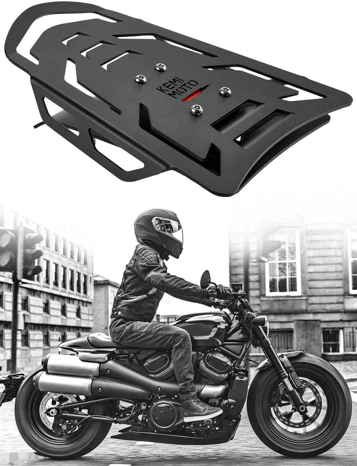 Photo of Motorcycle Rear Luggage Rack for Sportster S RH1250 2021-2025 by Kemimoto - Premium for UTVs / Side by Sides