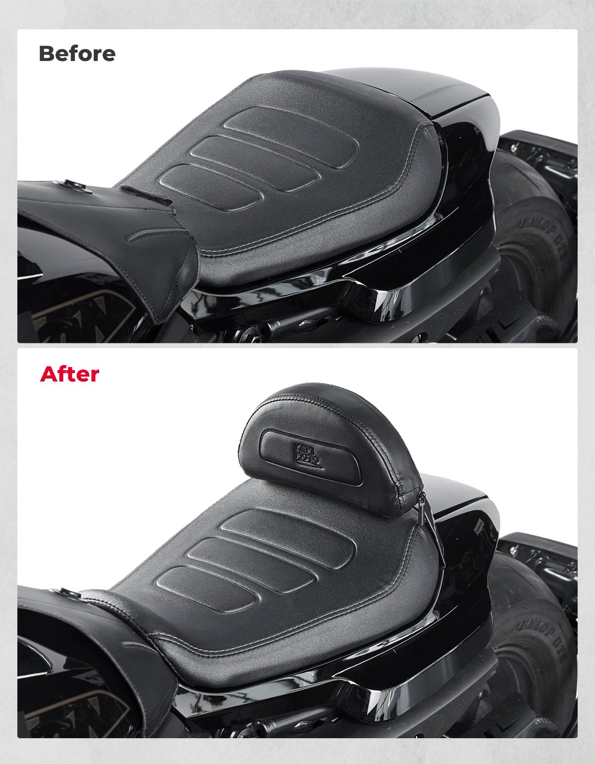 Photo of Sissy Bar Rider Backrest Designed for Sportster S RH1250 2021-2023 by Kemimoto - Premium for UTVs / Side by Sides