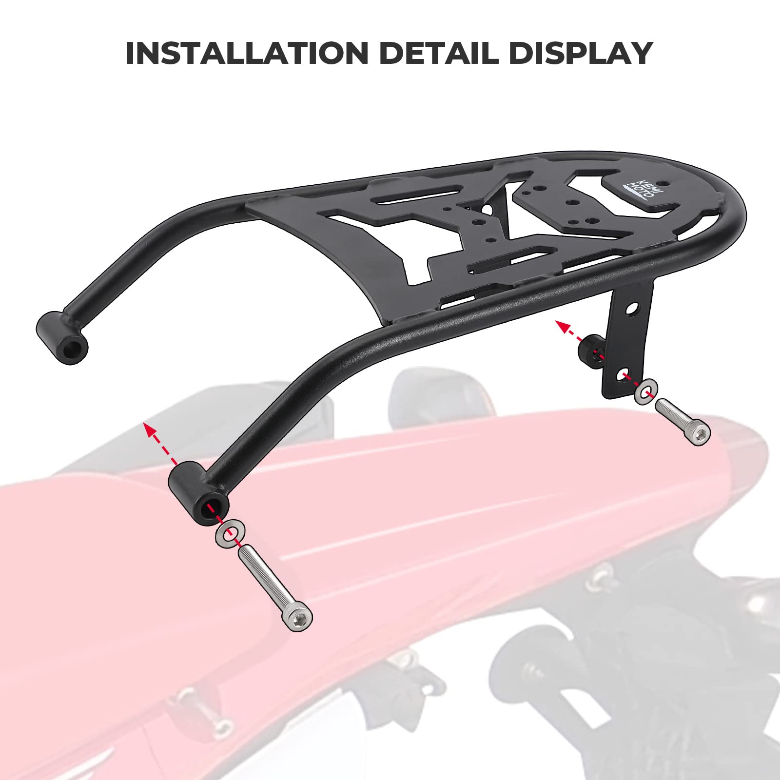 Photo of Rear Rack Compatible with CRF250L CRF250M by Kemimoto - Premium for UTVs / Side by Sides