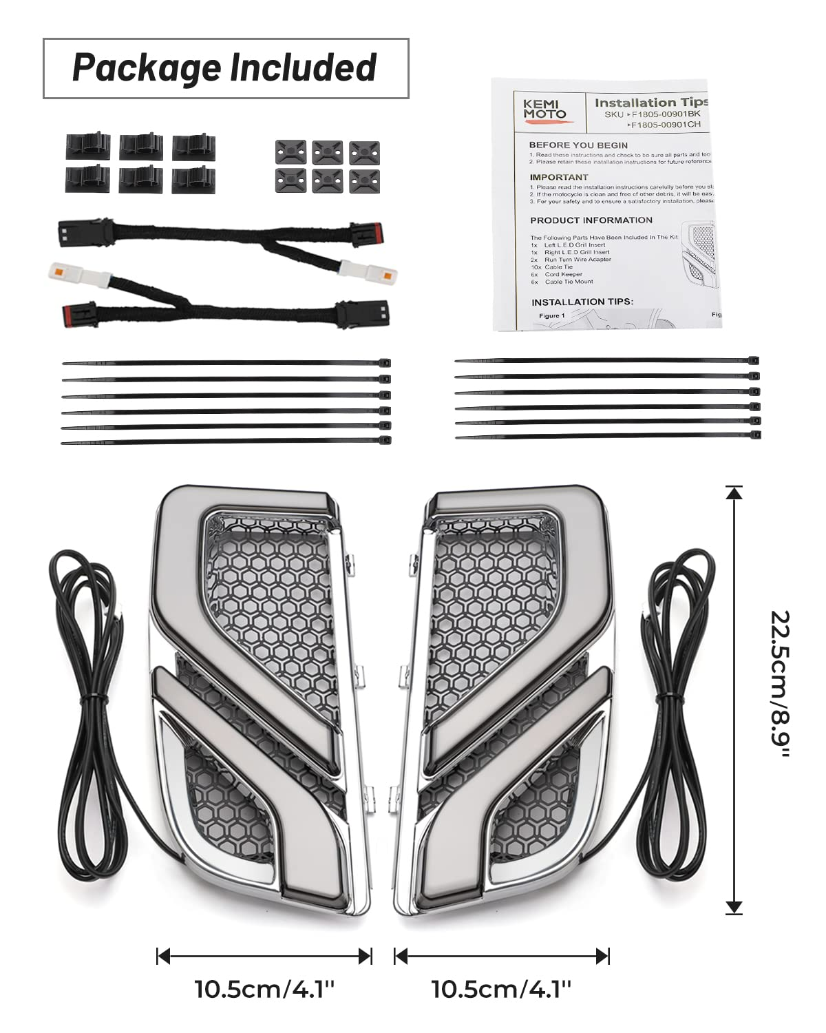 Photo of LED Turn Signal Running Light for Touring Electra Glide Ultra Limited Road Glide by Kemimoto - Premium for UTVs / Side by Sides