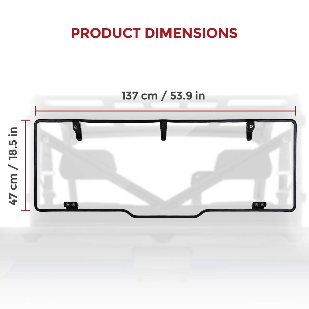 Photo of Rear Windshield Hard Tool-Free Install for Polaris Ranger XP 1000/Crew 2015-2024 by Kemimoto - Premium for UTVs / Side by Sides