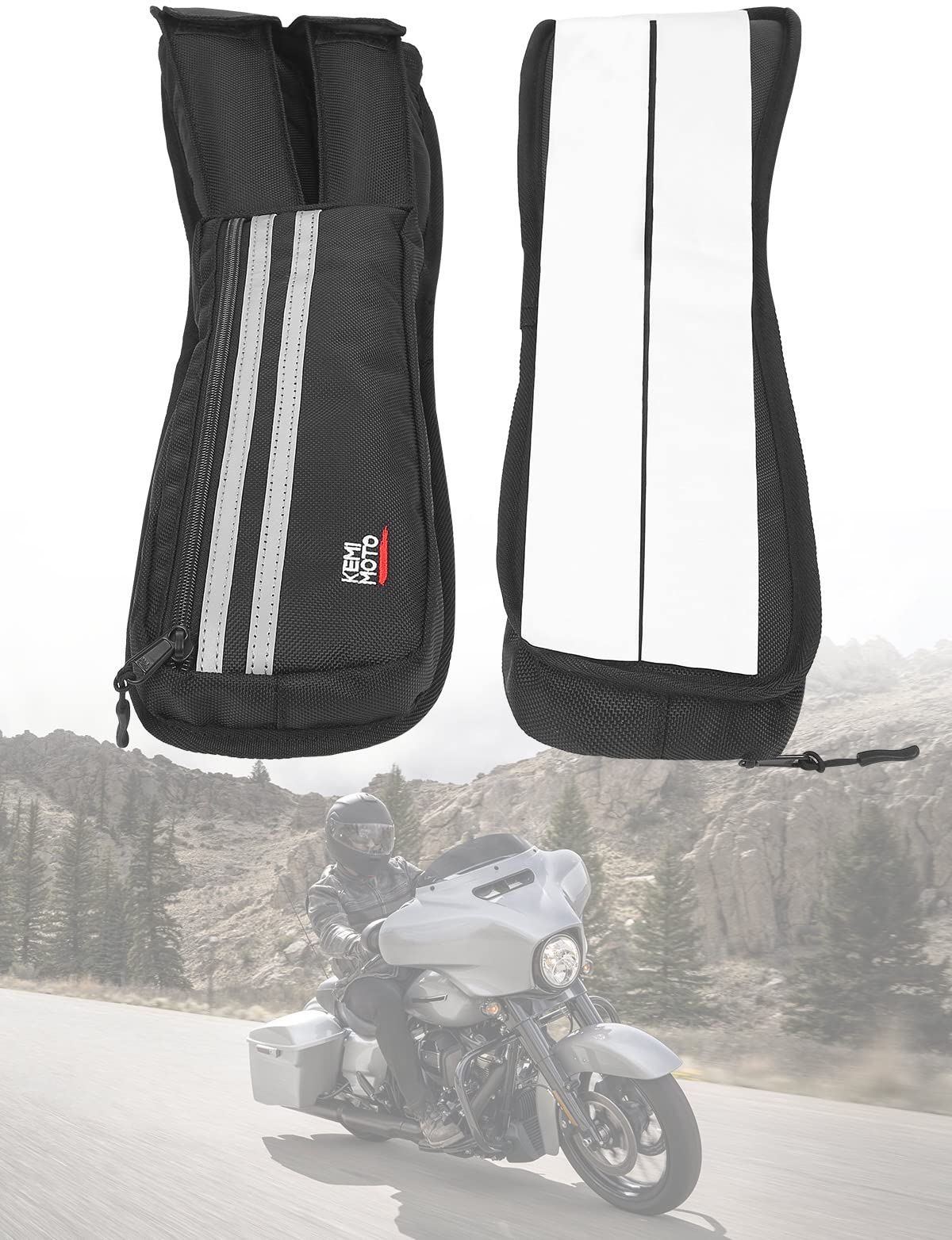 Photo of Saddlebag Lid Organizers 2 Pack for Touring Street Glide Road King by Kemimoto - Premium for UTVs / Side by Sides