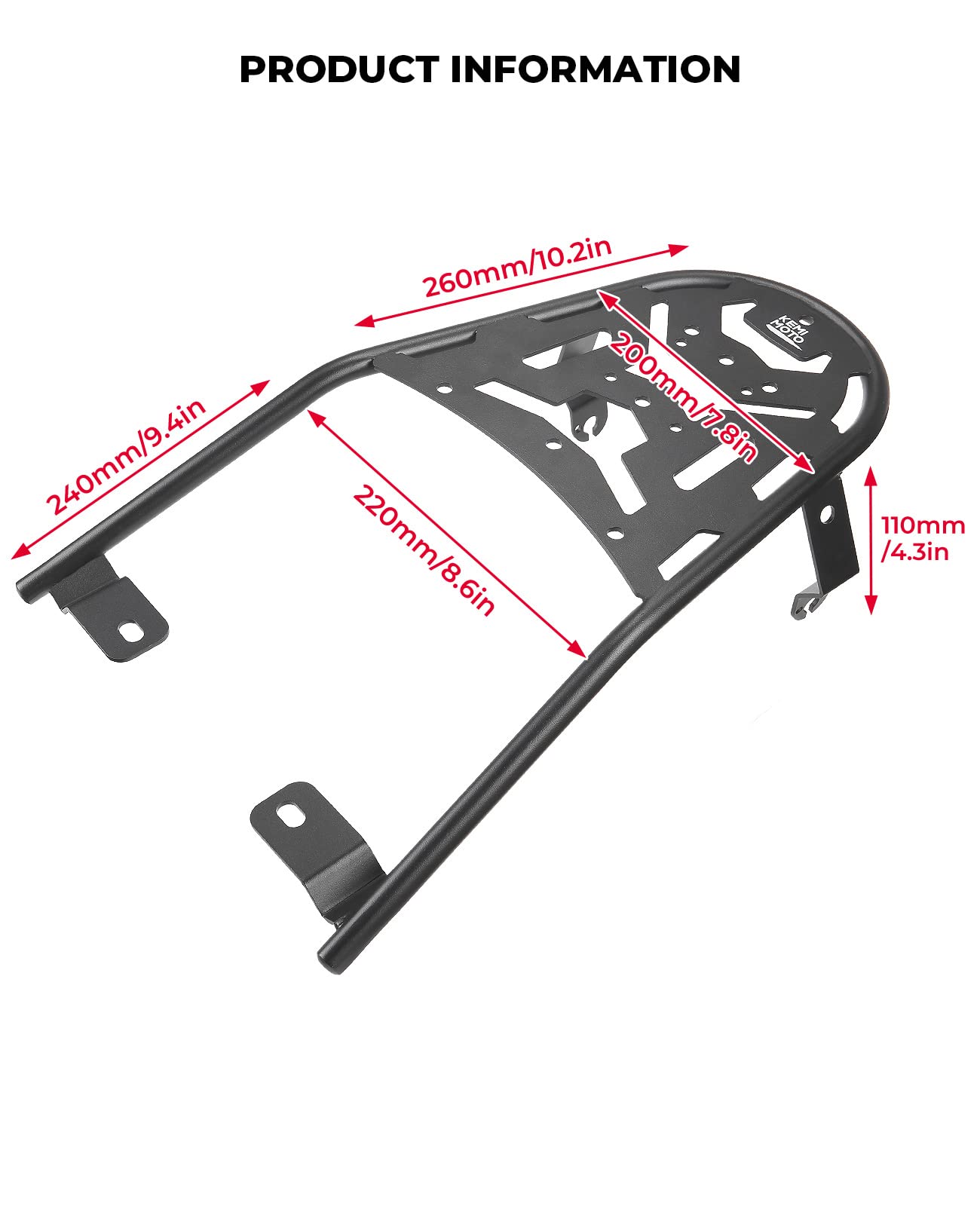 Photo of Motorcycle Rear Luggage Rack for Yamaha TW200 1987-2023 by Kemimoto - Premium for UTVs / Side by Sides