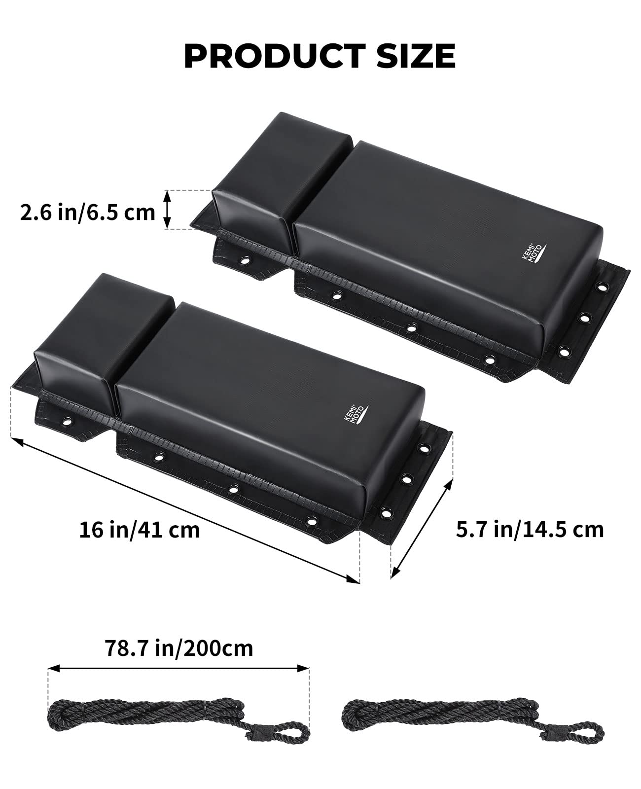 Photo of Flat Boat Fender, Marine Fender 2pcs for Ski Boat by Kemimoto - Premium for UTVs / Side by Sides