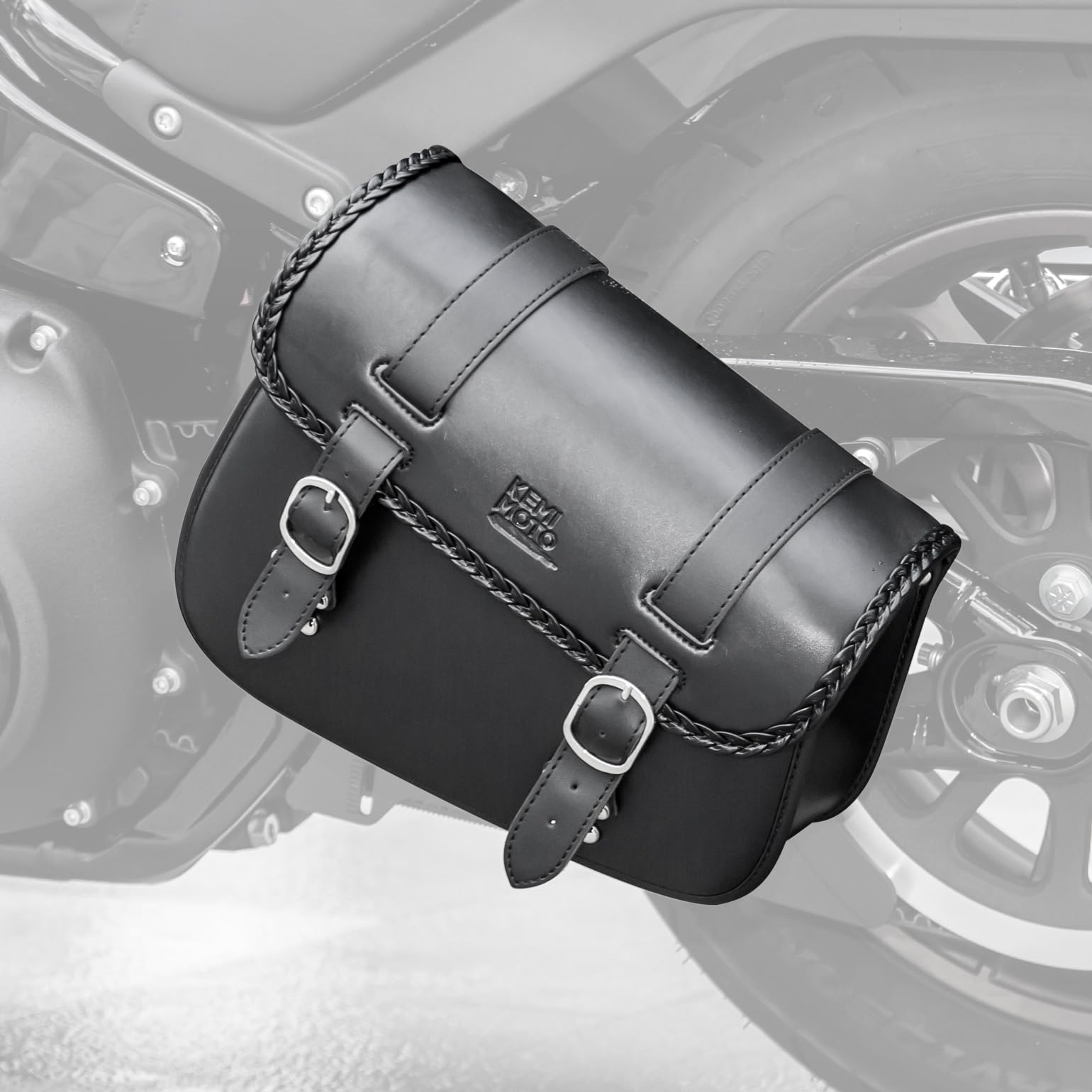 Photo of Motorcycle Left Side Swingarm Bag for Softail Sportster S by Kemimoto - Premium for UTVs / Side by Sides