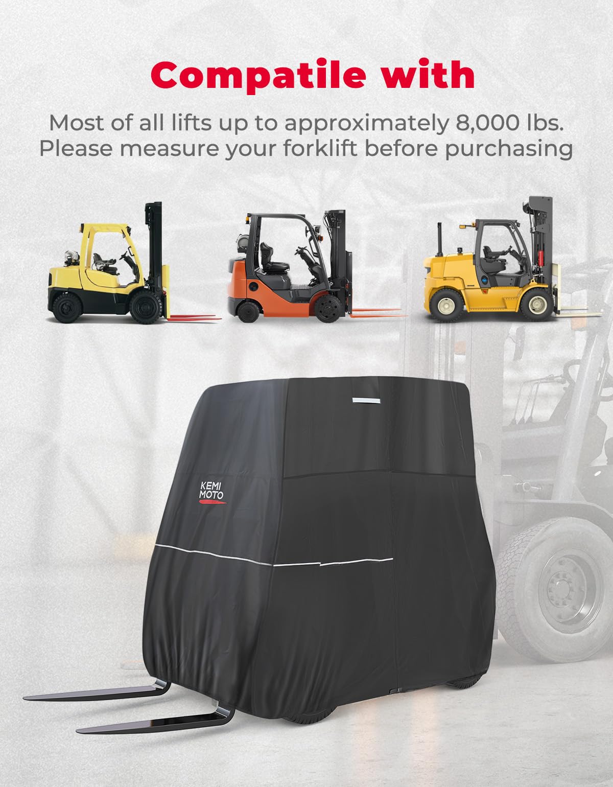 Photo of Kemimoto Forklift Storage Cover Side Zippered Hatch Heavy Duty 420D Oxford by Kemimoto - Premium for UTVs / Side by Sides