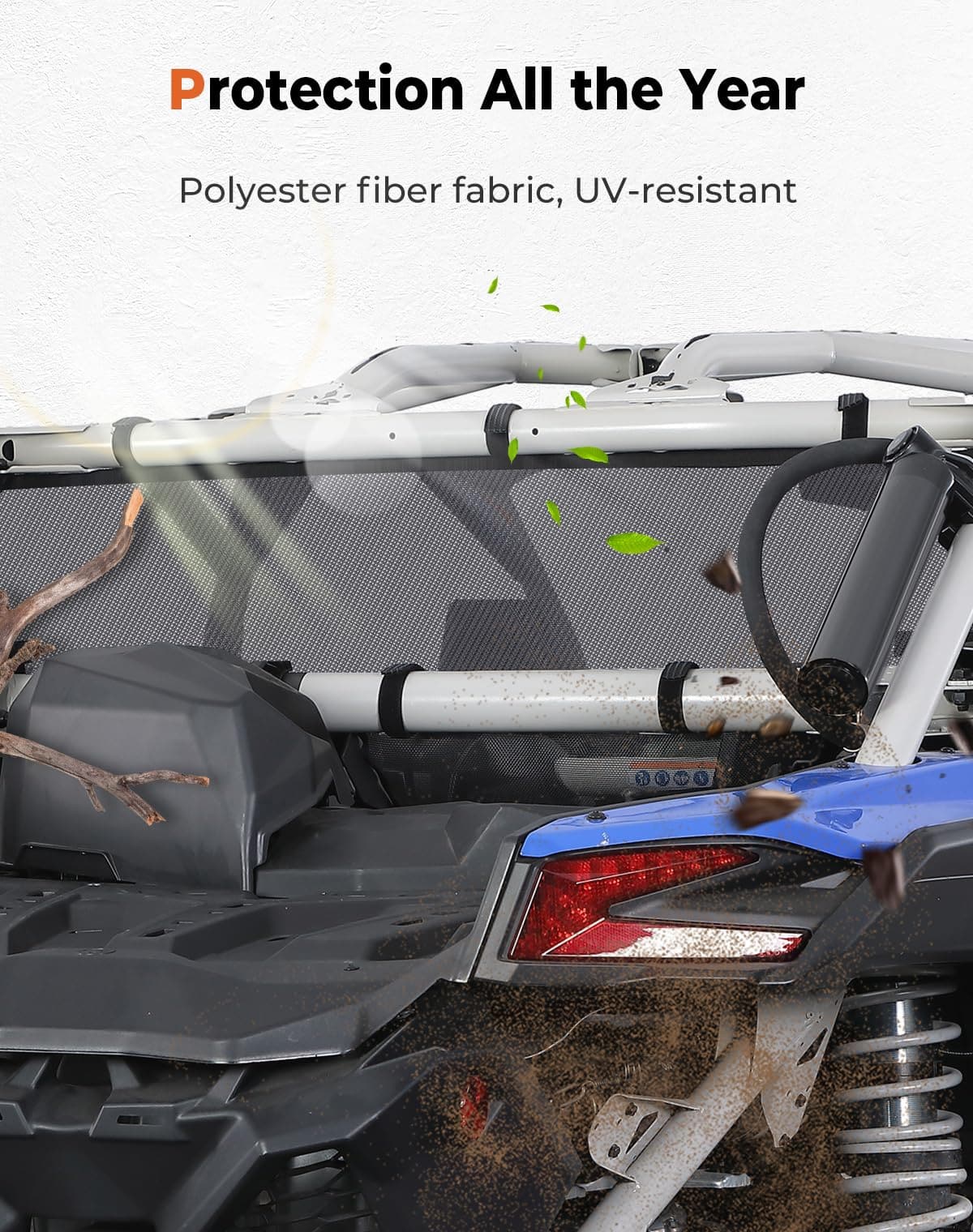 Photo of Rear Window Net for Can-Am Maverick X3/MAX by Kemimoto - Premium for UTVs / Side by Sides