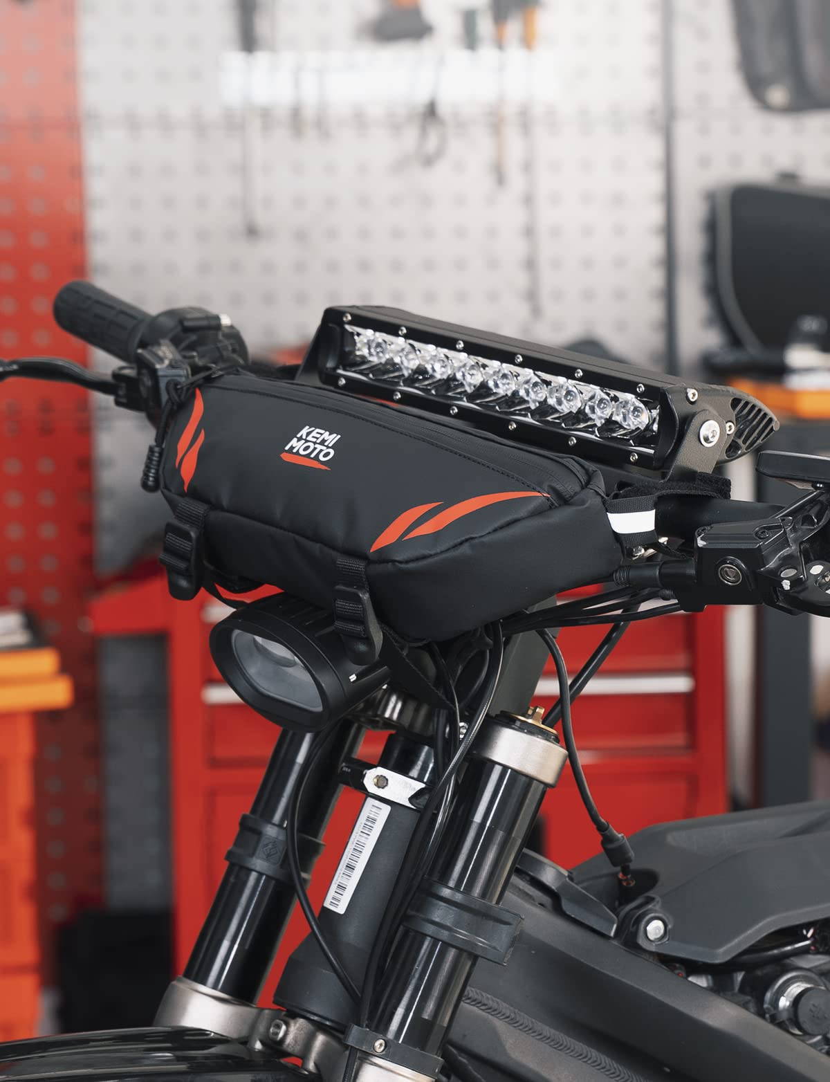 Photo of Universal Motorcycle Handlebar Bag for Dirt Bike,Scooter by Kemimoto - Premium for UTVs / Side by Sides