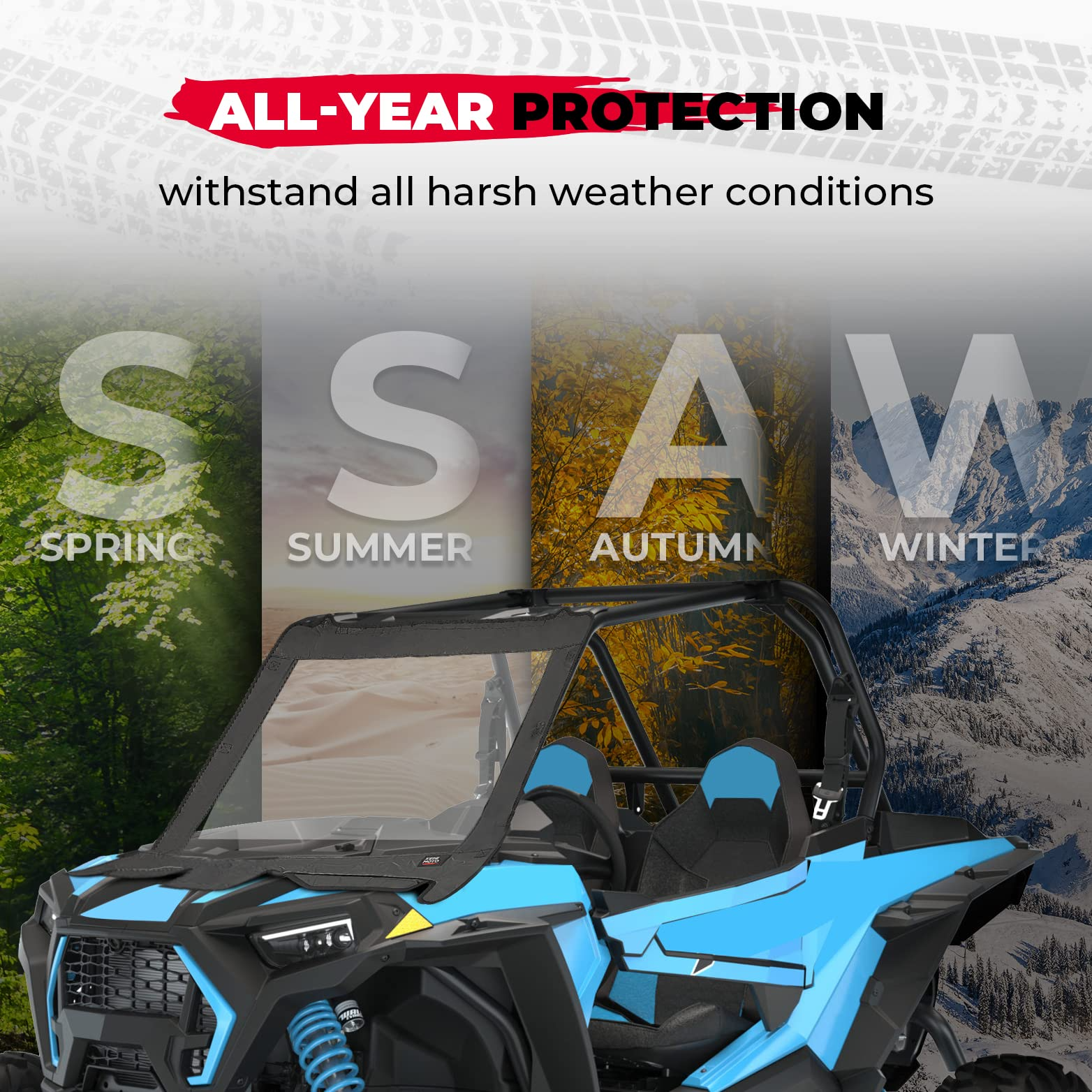 Photo of Upgrate UTV Front Soft Clear Windshield for Polaris RZR XP 1000/ XP 4 1000 by Kemimoto - Premium for UTVs / Side by Sides