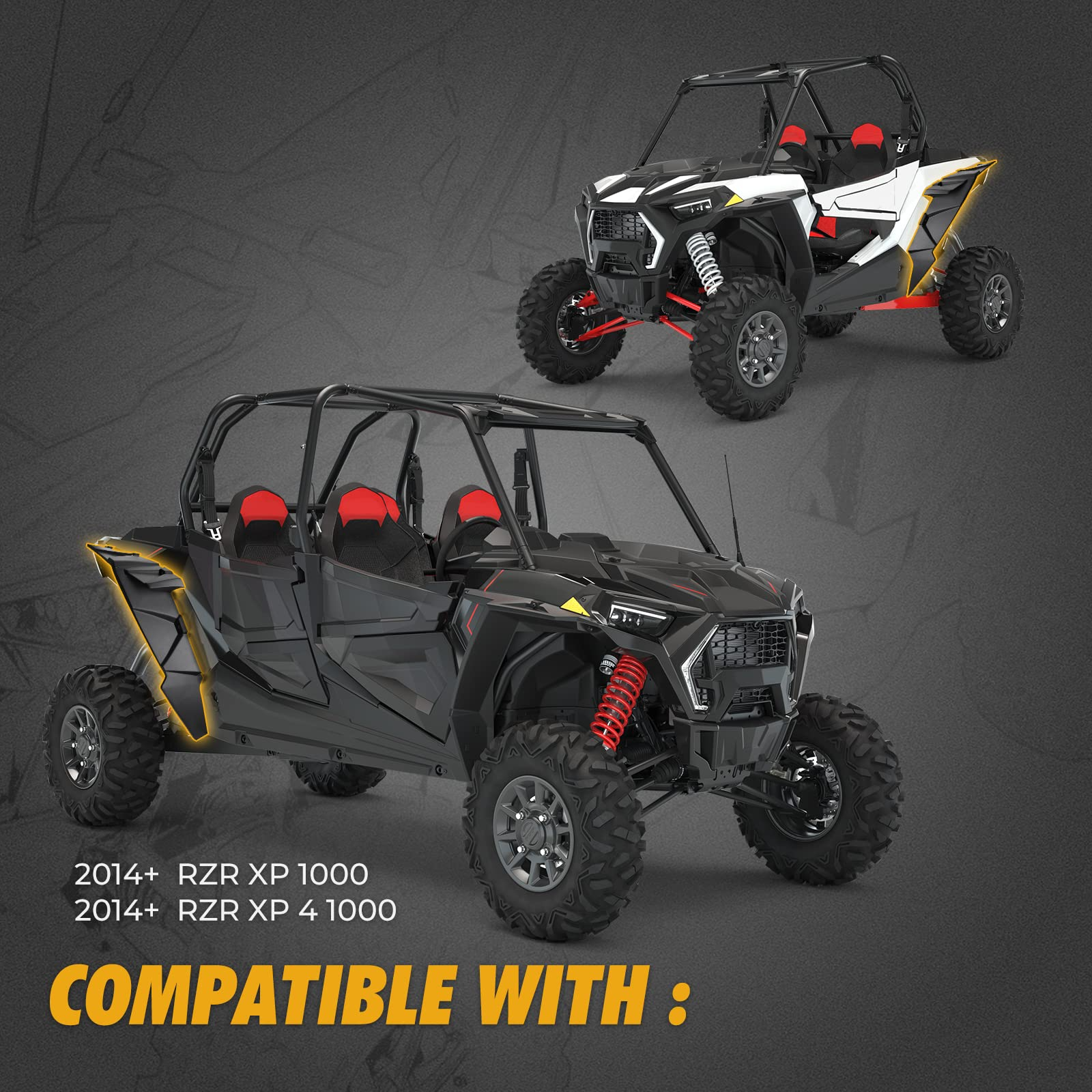 Photo of Rear Fender Flares for Polaris RZR XP 1000 /4 1000 2014-2023 by Kemimoto - Premium for UTVs / Side by Sides
