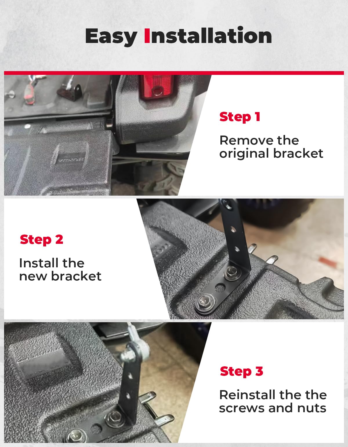 Photo of Tailgate Leveler Bracket for Pioneer 700 700-4 1000 1000-5 1000-6 by Kemimoto - Premium for UTVs / Side by Sides