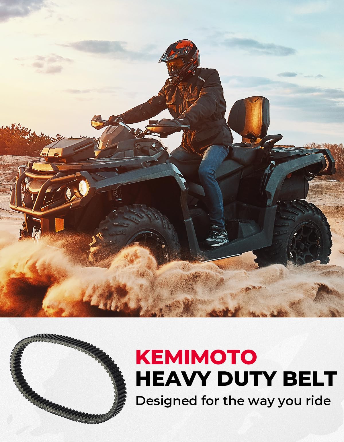 Photo of ATV Drive Belt Kawasaki Brute Force / KFX / Prairie / Teryx 750 by Kemimoto - Premium for UTVs / Side by Sides