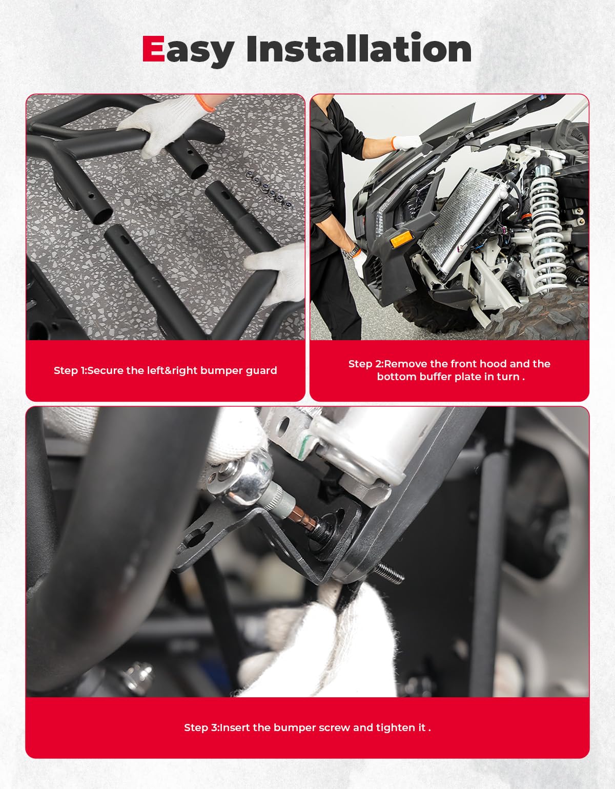Photo of Spotlight Ready Front Bumper for Can-Am Maverick X3/X3 MAX by Kemimoto - Premium for UTVs / Side by Sides