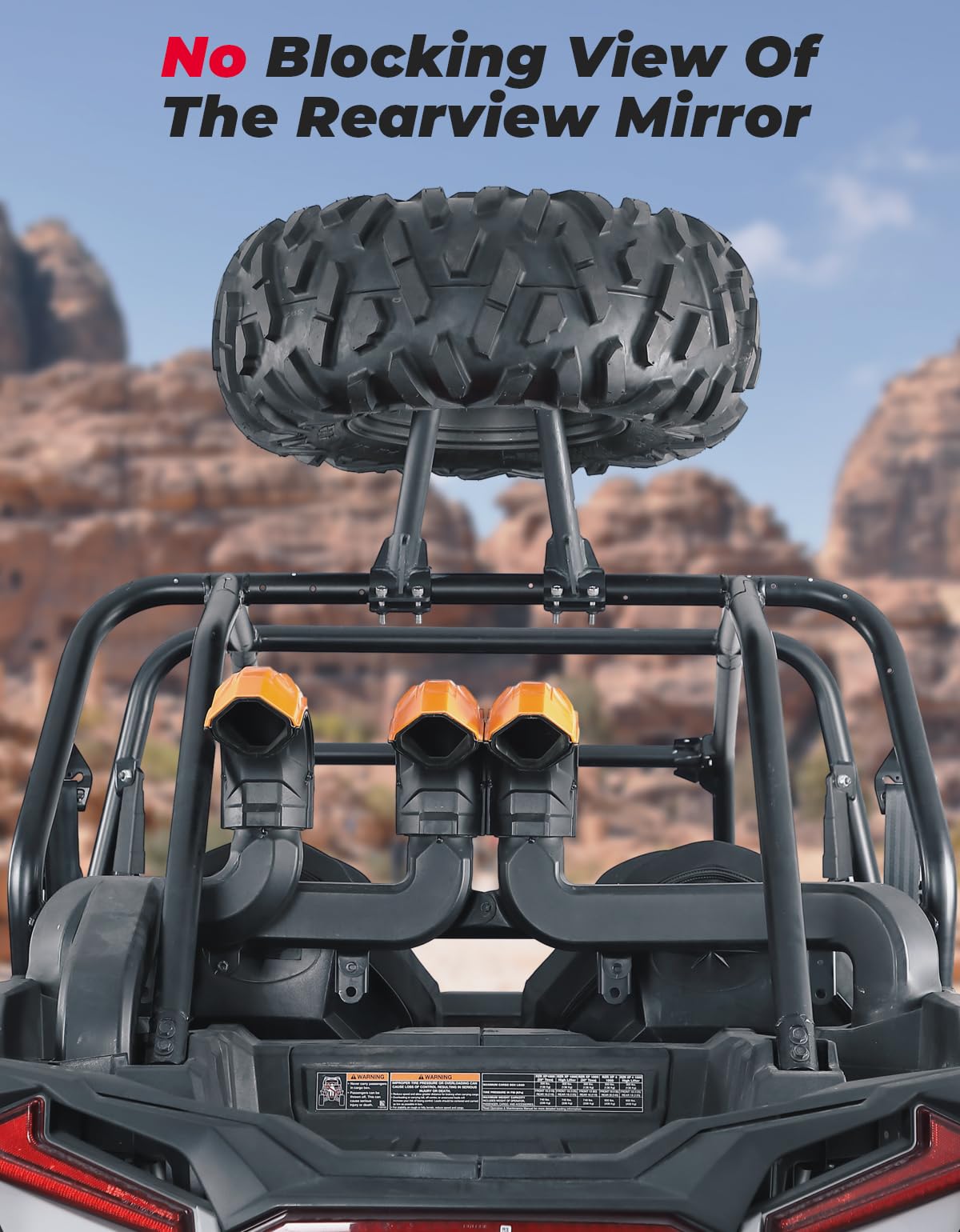 Photo of UTV Spare Tire Carrier for 1.5''-2'' Roll Cage for Polaros RZR, Kawasaki Mule by Kemimoto - Premium for UTVs / Side by Sides