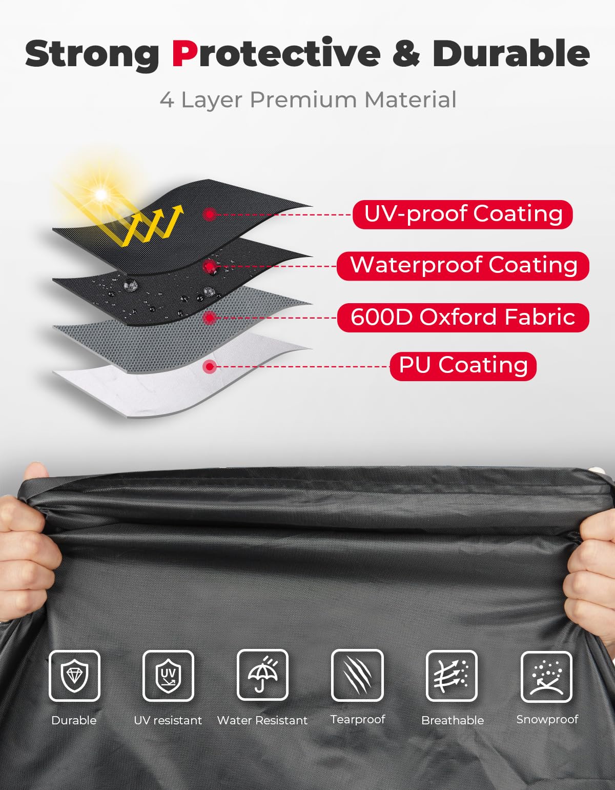 Photo of Heavy-Duty Golf Cart Cover for EZGO Club Car Models by Kemimoto - Premium for UTVs / Side by Sides