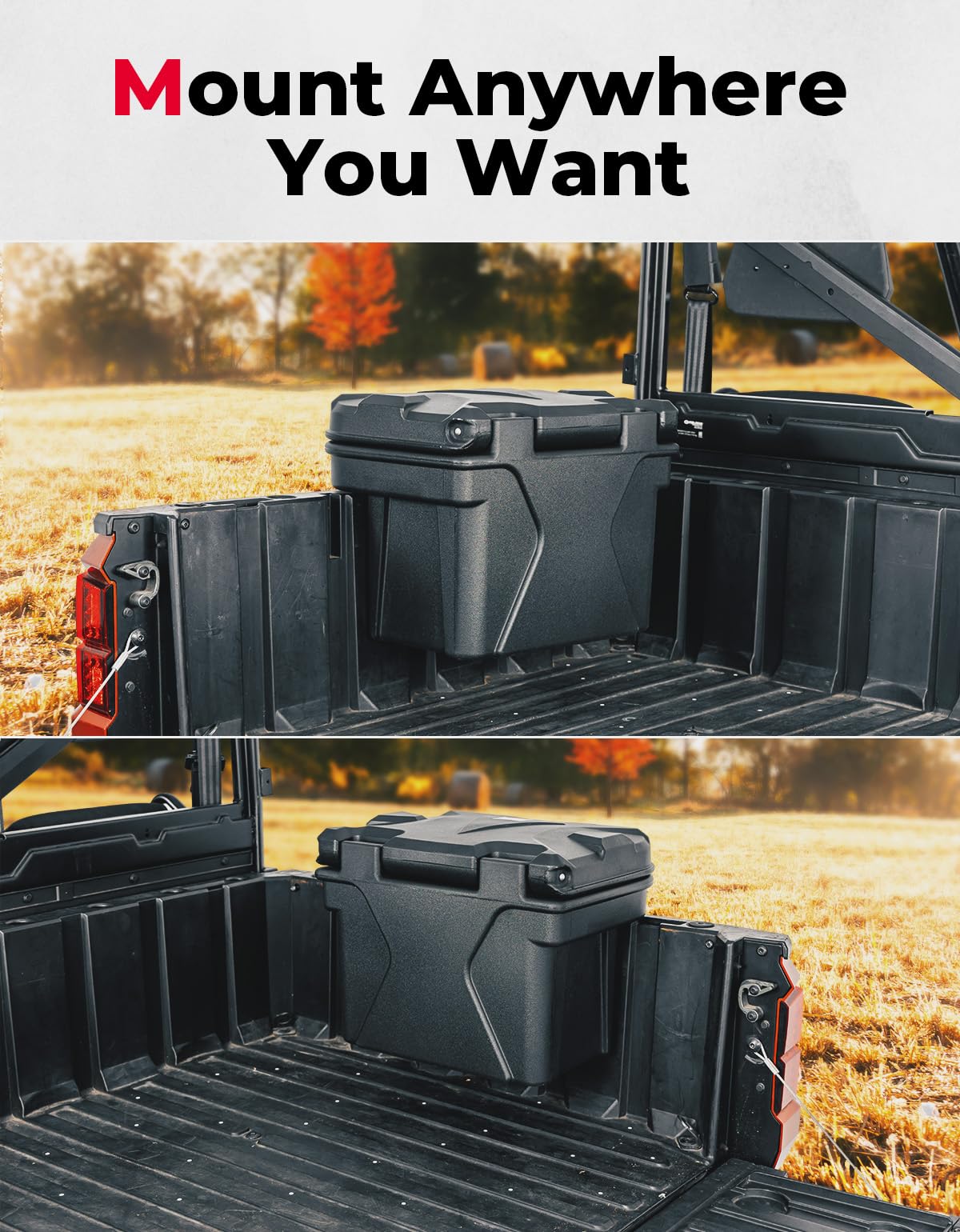 Photo of Upgrade Anti-Theft Bed Storage Box for Ranger 1000 XP 900 800 700 570 500 by Kemimoto - Premium for UTVs / Side by Sides