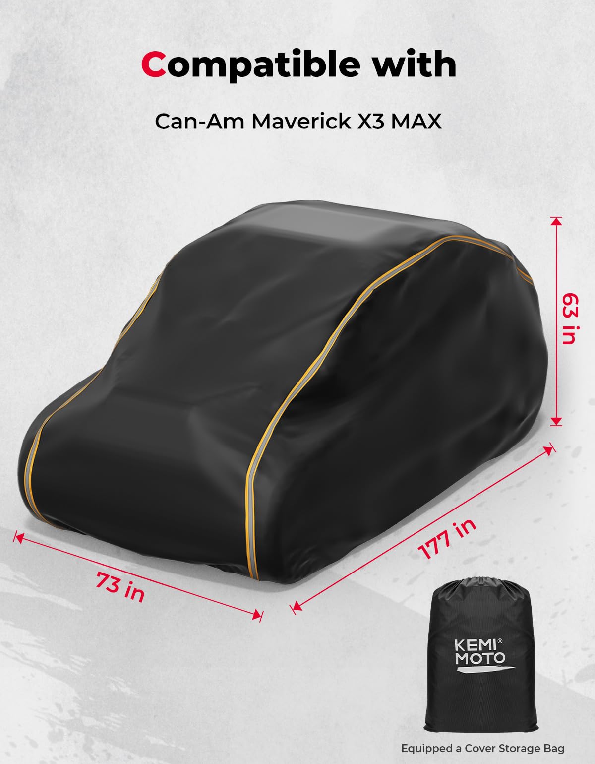 Photo of UTV 4-Seater Cover For Can Am Maverick X3 Max/ RZR/ General by Kemimoto - Premium for UTVs / Side by Sides