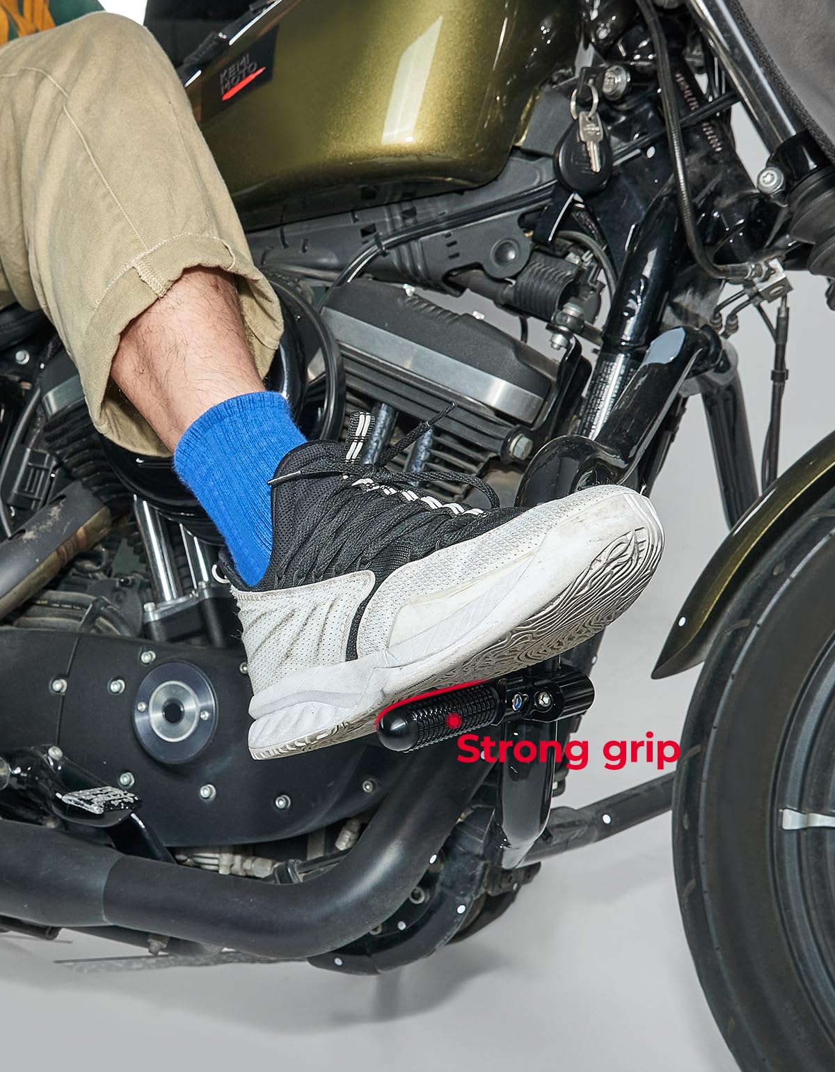 Photo of Universal Motorcycle Foldable Foot Pegs by Kemimoto - Premium for UTVs / Side by Sides
