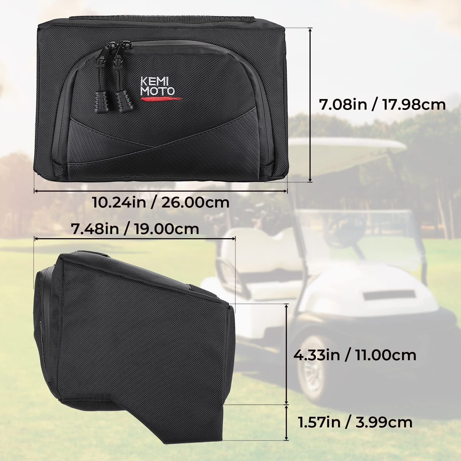 Photo of Golf Cart Dash Storage Bag for Club Car Precedent/ Tempo/ Onward by Kemimoto - Premium for UTVs / Side by Sides