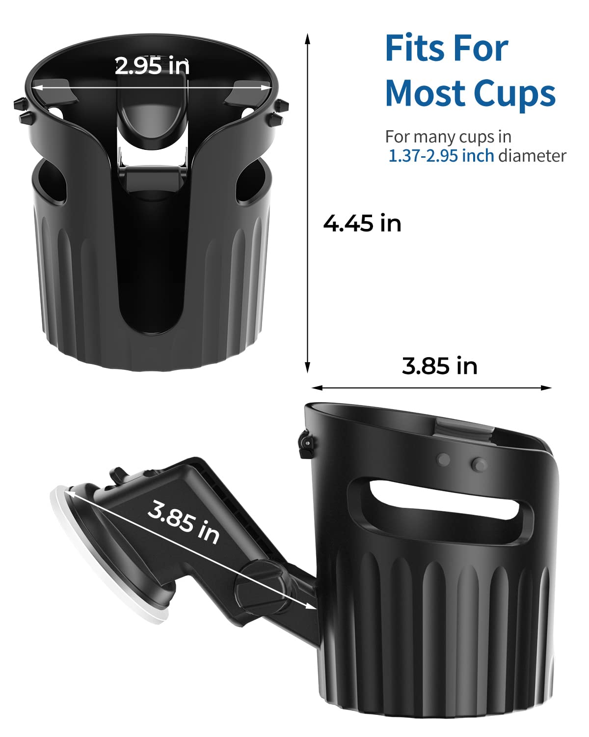 Photo of Suction Cup Holder with Tongue Depressor 90-Degree Adjustable by Kemimoto - Premium for UTVs / Side by Sides
