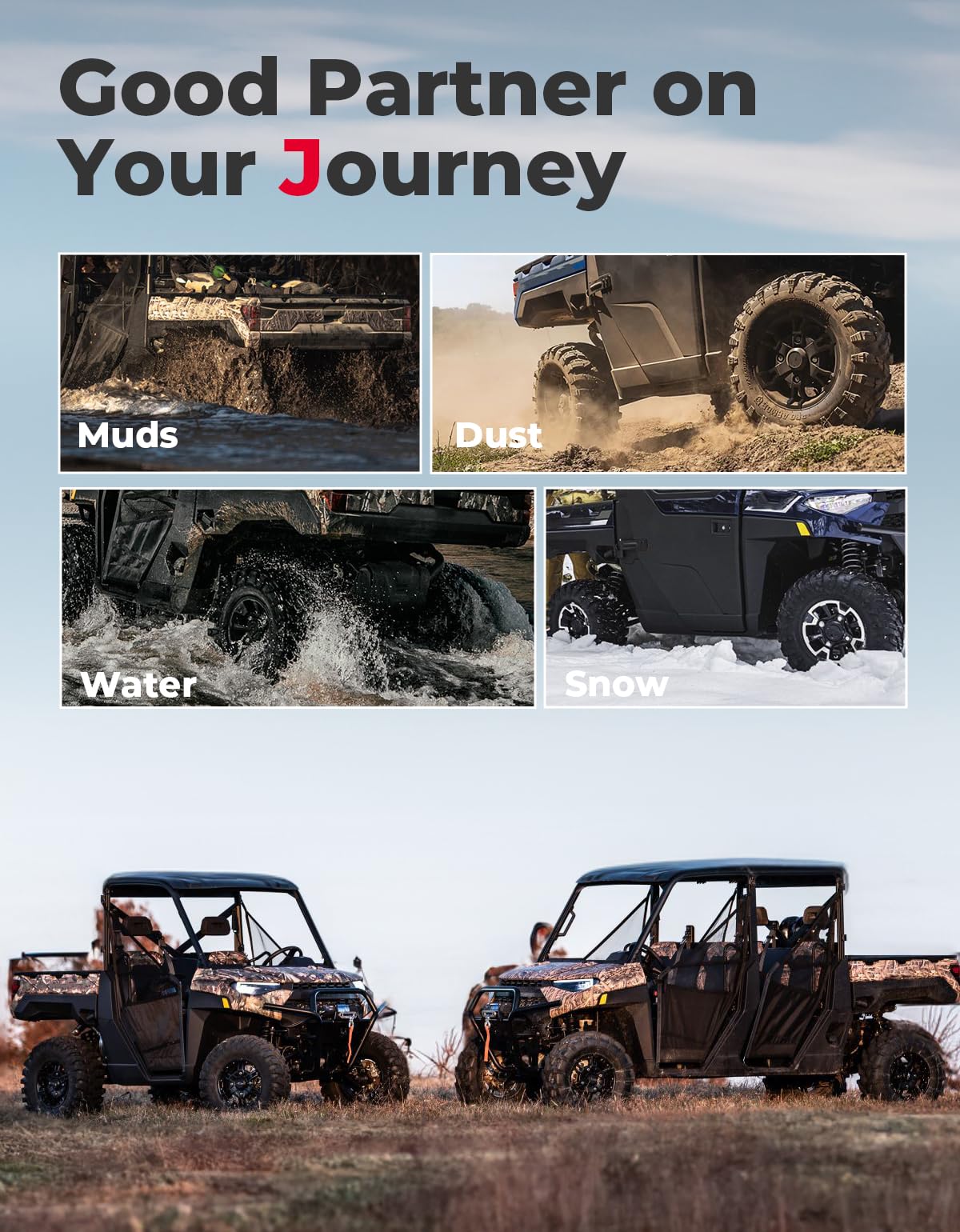 Photo of Fender Flares for Ranger XP 1000 / Crew (2018-2024) 1 Pair by Kemimoto - Premium for UTVs / Side by Sides