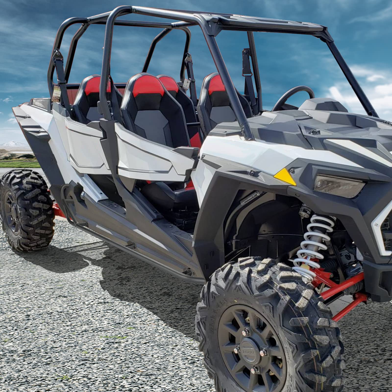 Photo of Steel Nerf Bars Fit Polaris RZR XP 4 1000 / 4 Turbo 2014-2023 by Kemimoto - Premium for UTVs / Side by Sides