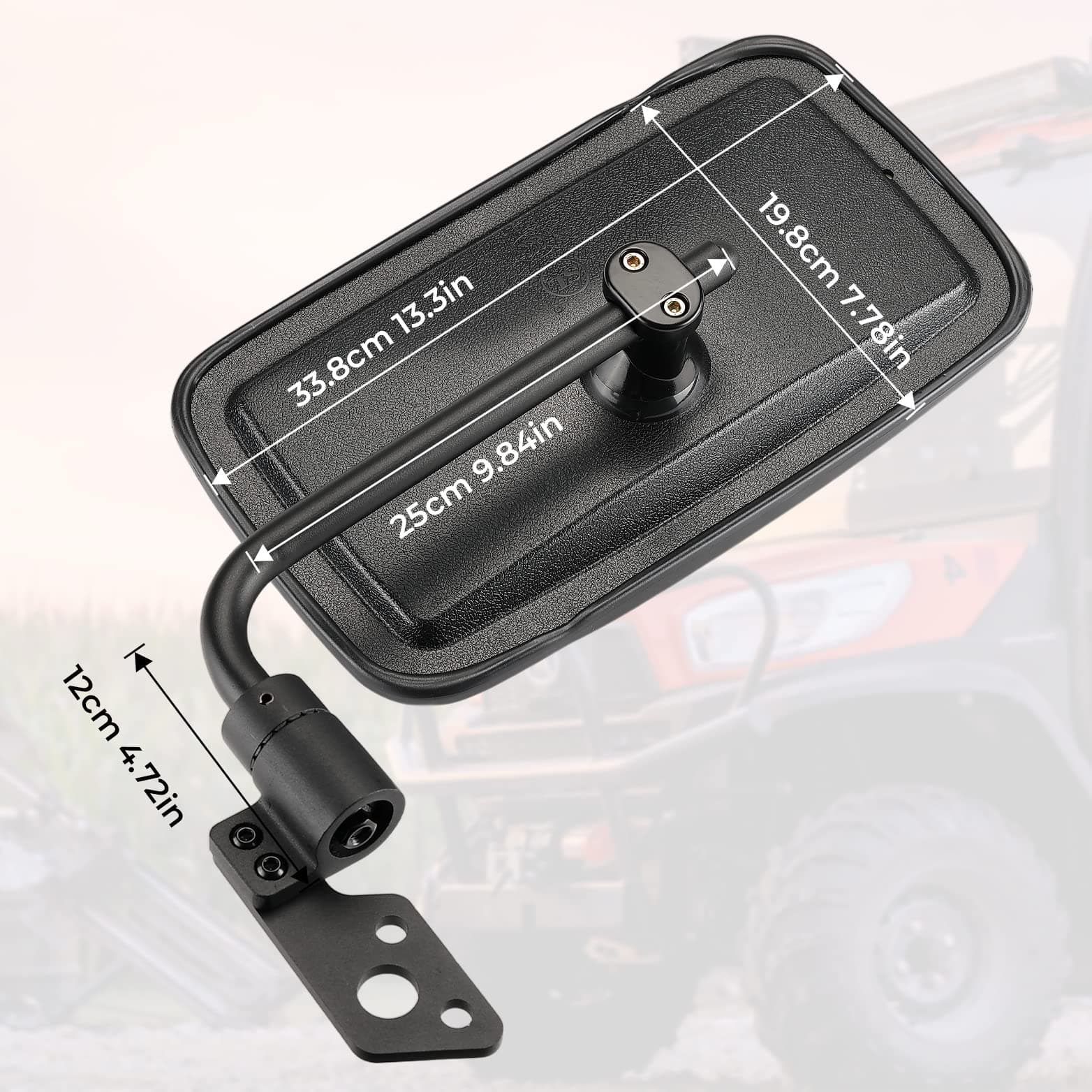 Photo of Set of Side View Mirrors for Kubota RTV X1100C by Kemimoto - Premium for UTVs / Side by Sides