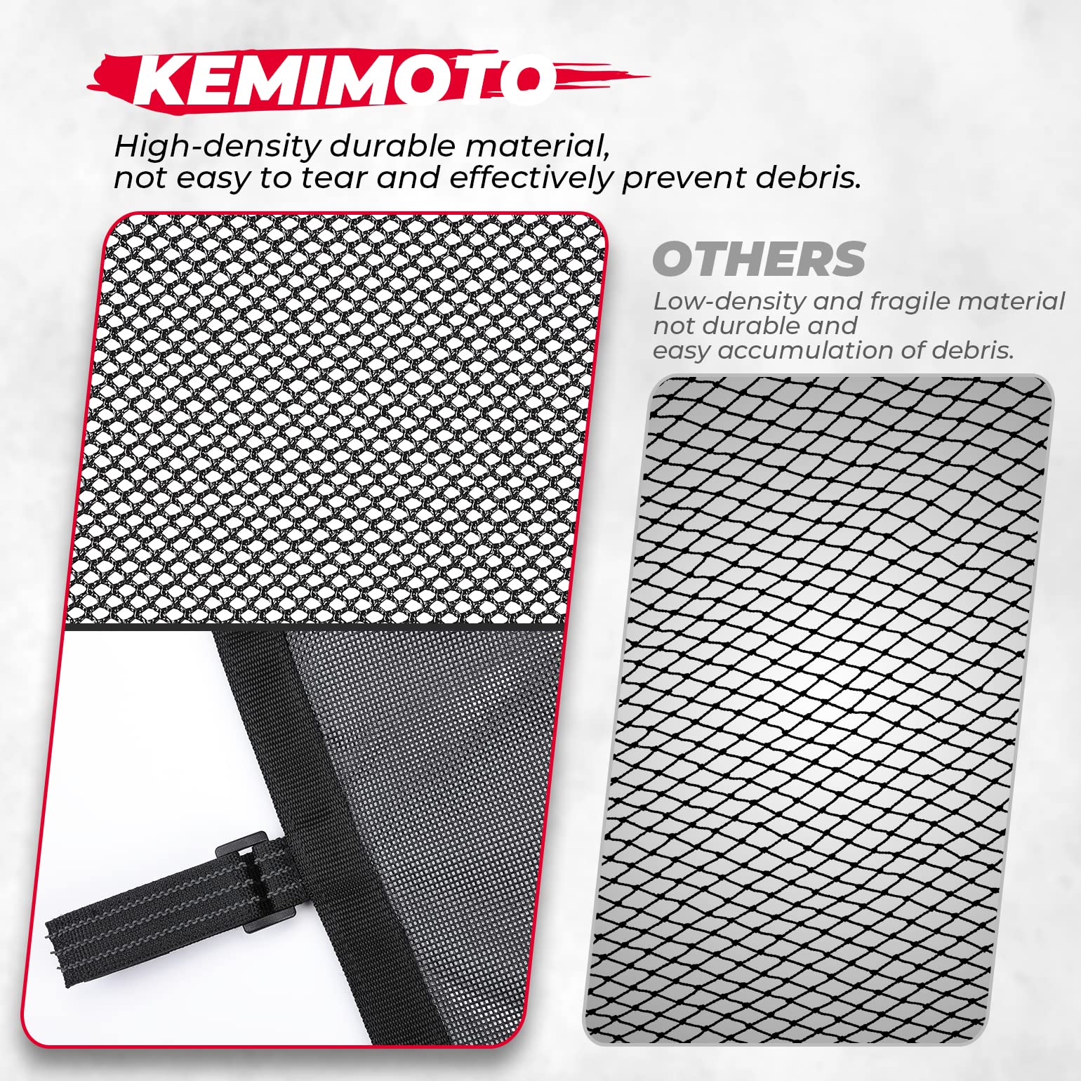 Photo of PVC Mesh Window Nets Door Nets for Polaris RZR XP 1000 4 Door 2014-2023 by Kemimoto - Premium for UTVs / Side by Sides