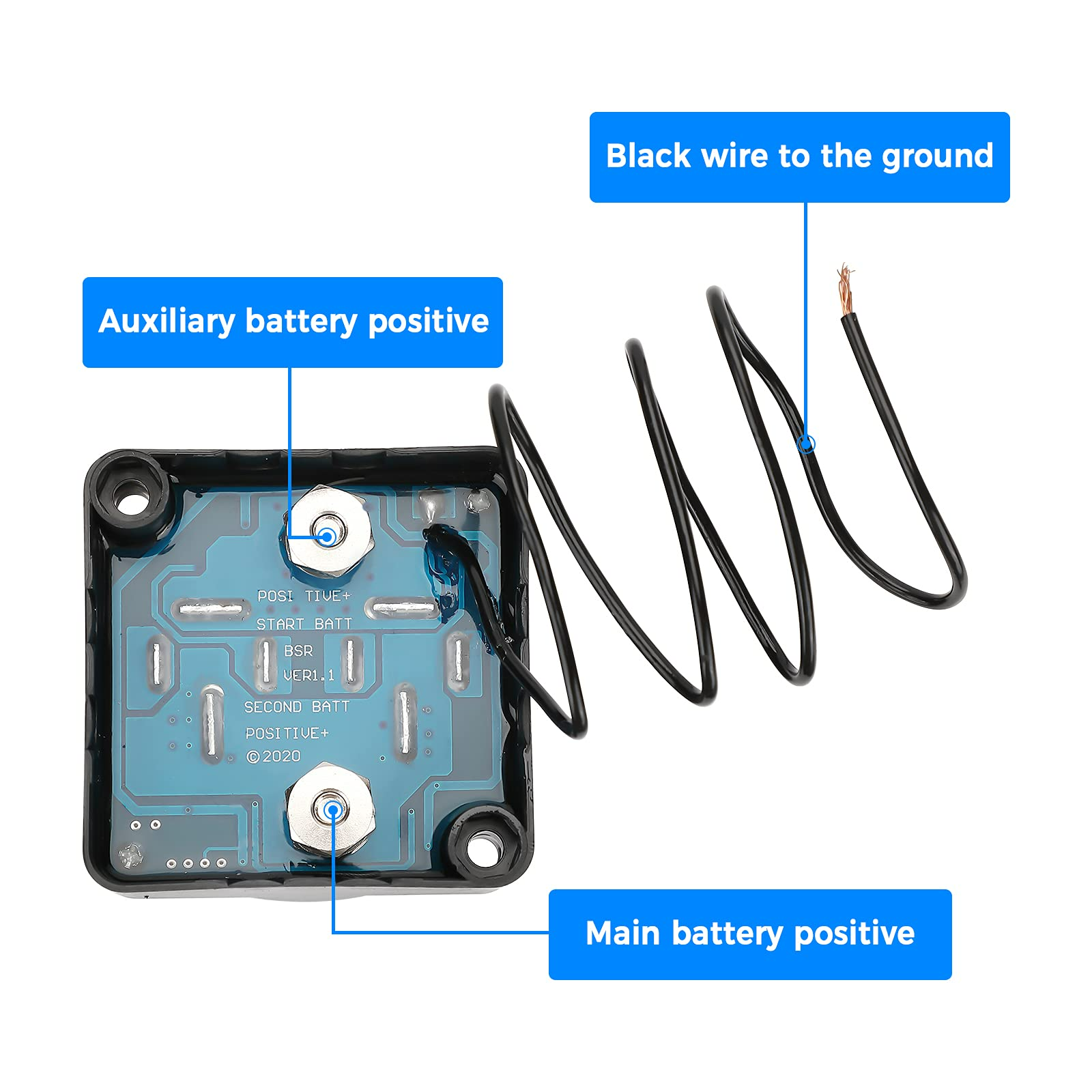 Photo of Kemimoto 12V 140A Dual Battery Waterproof Voltage Sensitive Relay by Kemimoto - Premium for UTVs / Side by Sides