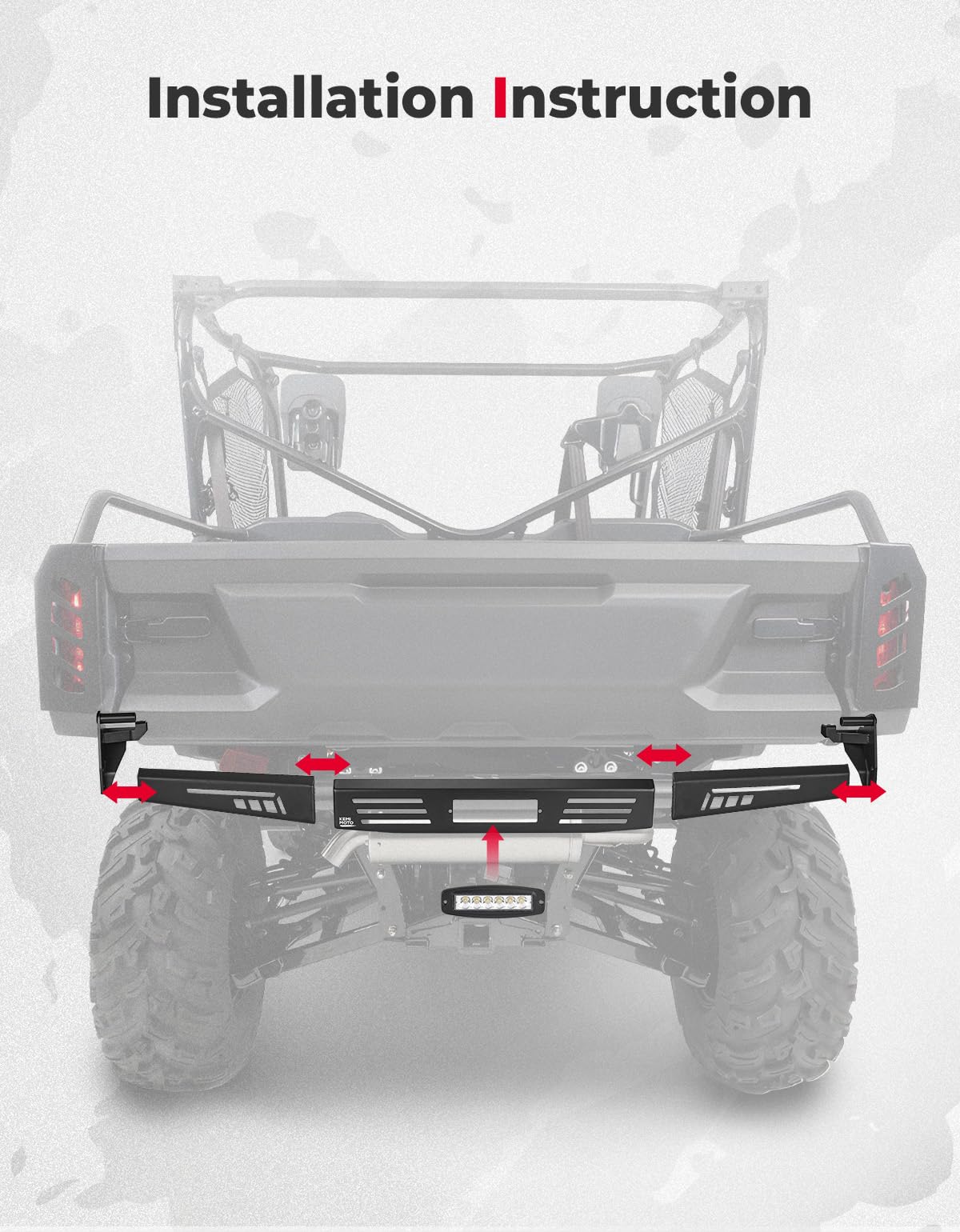 Photo of Rear Bumper for Pioneer 1000 1000-6 2016-2025 by Kemimoto - Premium for UTVs / Side by Sides