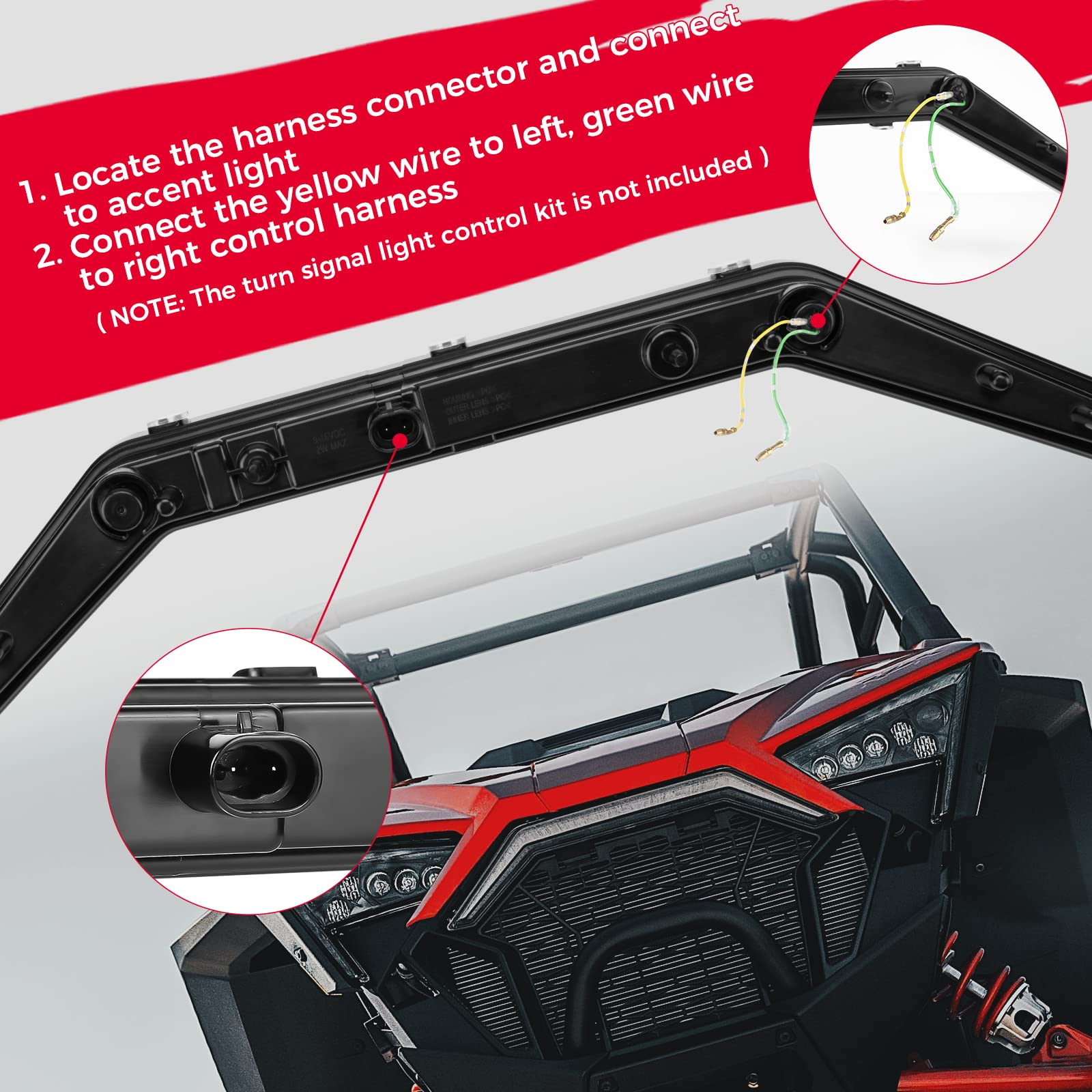 Photo of Turn Signal Light, LED Fang Light for Polaris RZR PRO XP/ 4 PRO R Turbo by Kemimoto - Premium for UTVs / Side by Sides