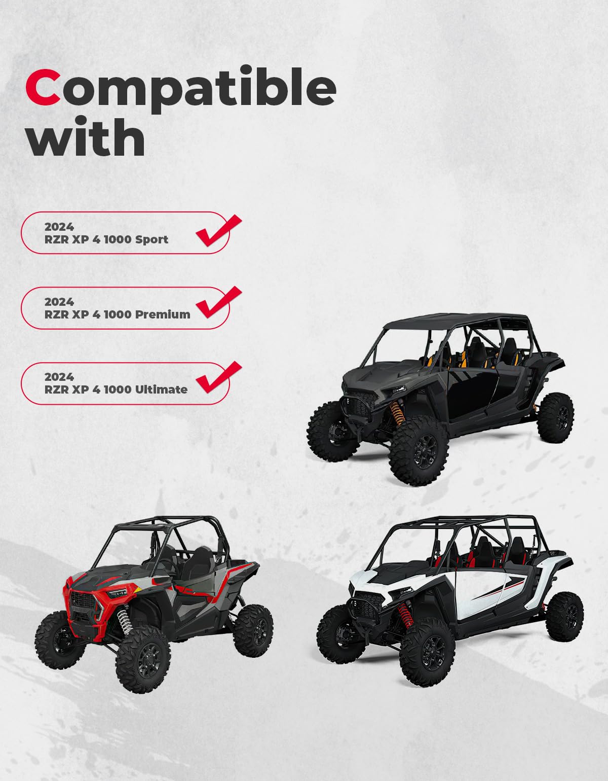 Photo of Rear Window Net for Polaris RZR XP 1000/4 1000 2024/2025+ by Kemimoto - Premium for UTVs / Side by Sides