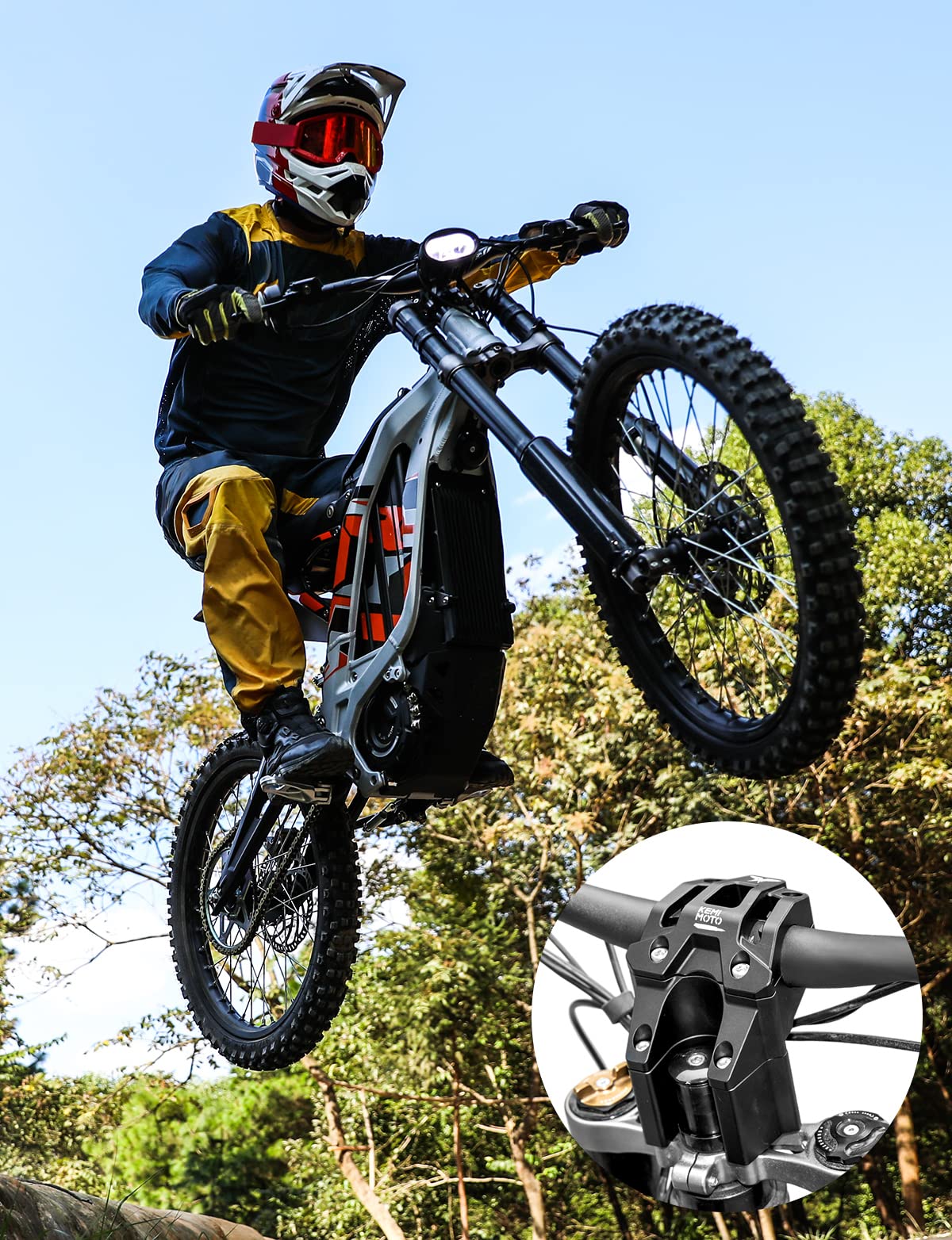 Photo of Direct Mount Riser Stem For Sur-Ron Light Bee X Segway X160 X260 Electric Dirt Bike by Kemimoto - Premium for UTVs / Side by Sides