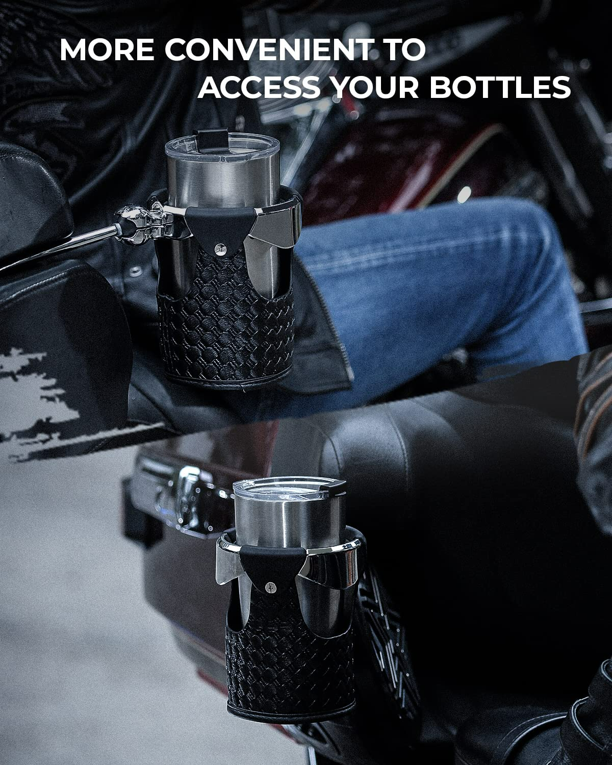 Photo of Touring Passenger Cup Holders for Street Glide Road King by Kemimoto - Premium for UTVs / Side by Sides